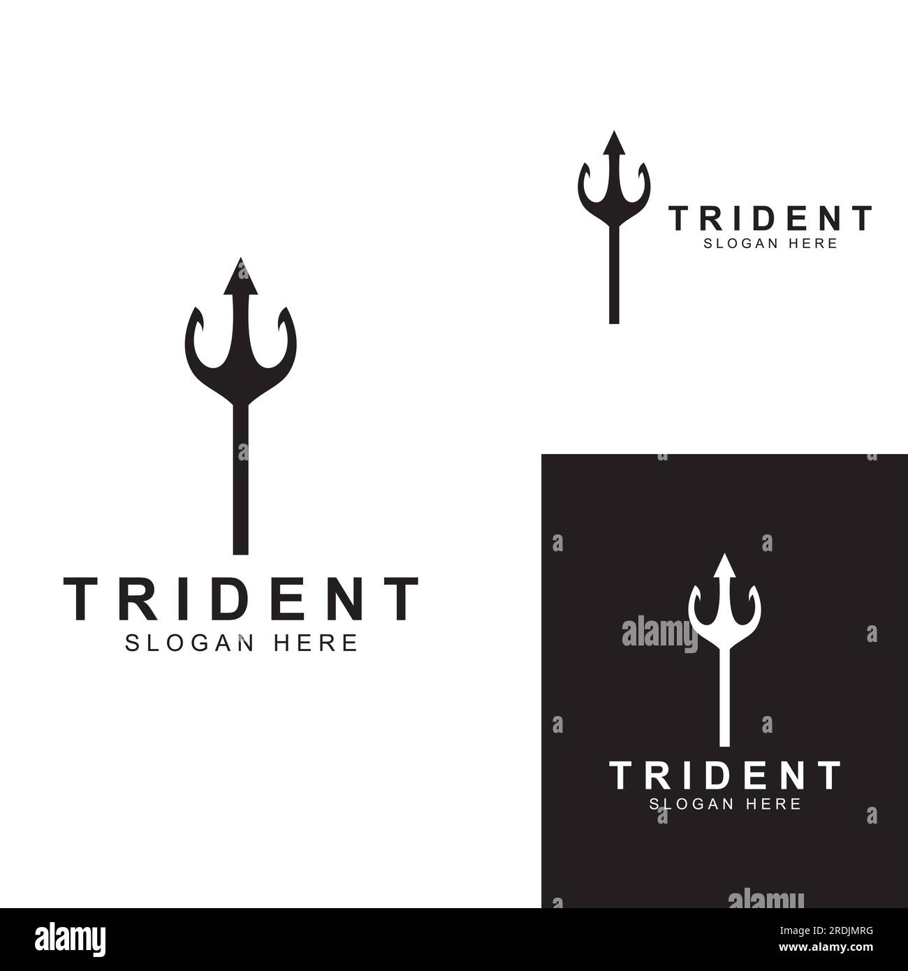 Trident logo using vector design concept. Stock Vector