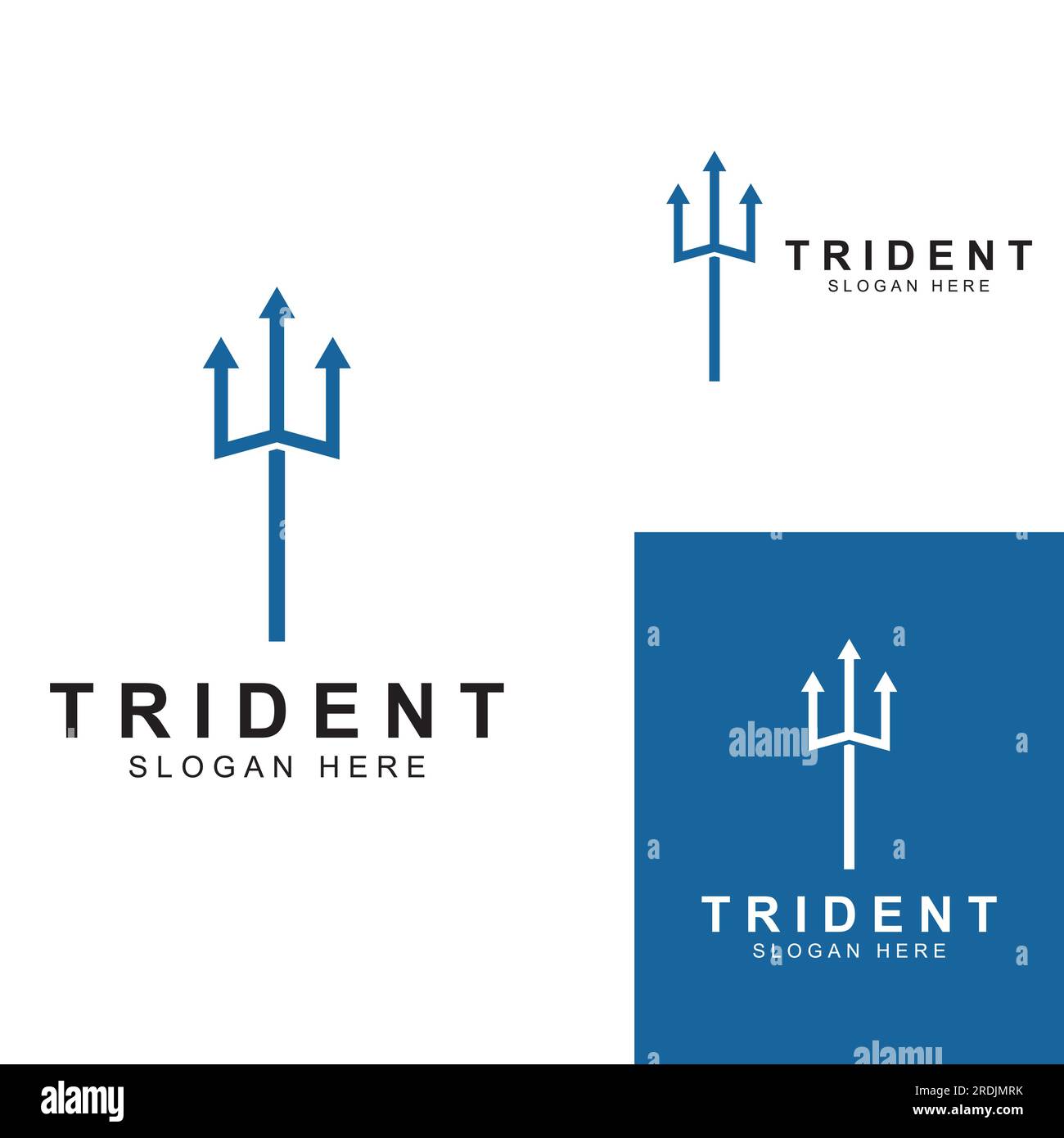 Trident logo using vector design concept. Stock Vector