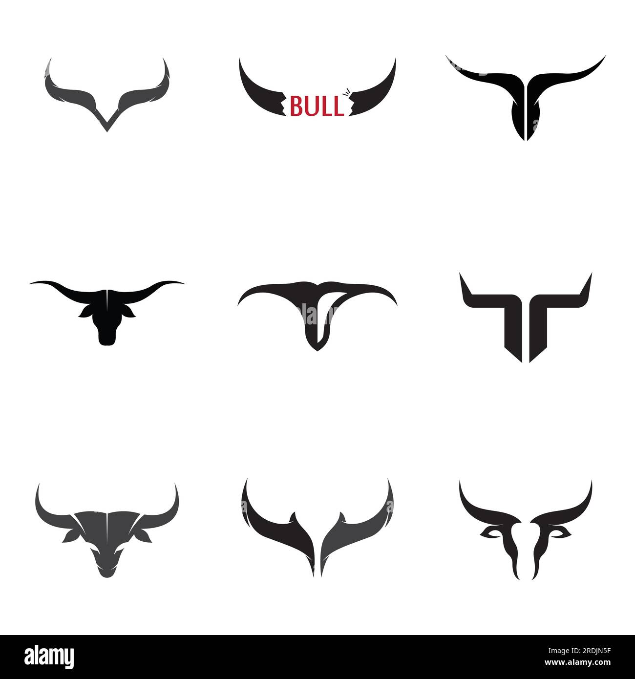 Vintage bull head horns logo Stock Vector