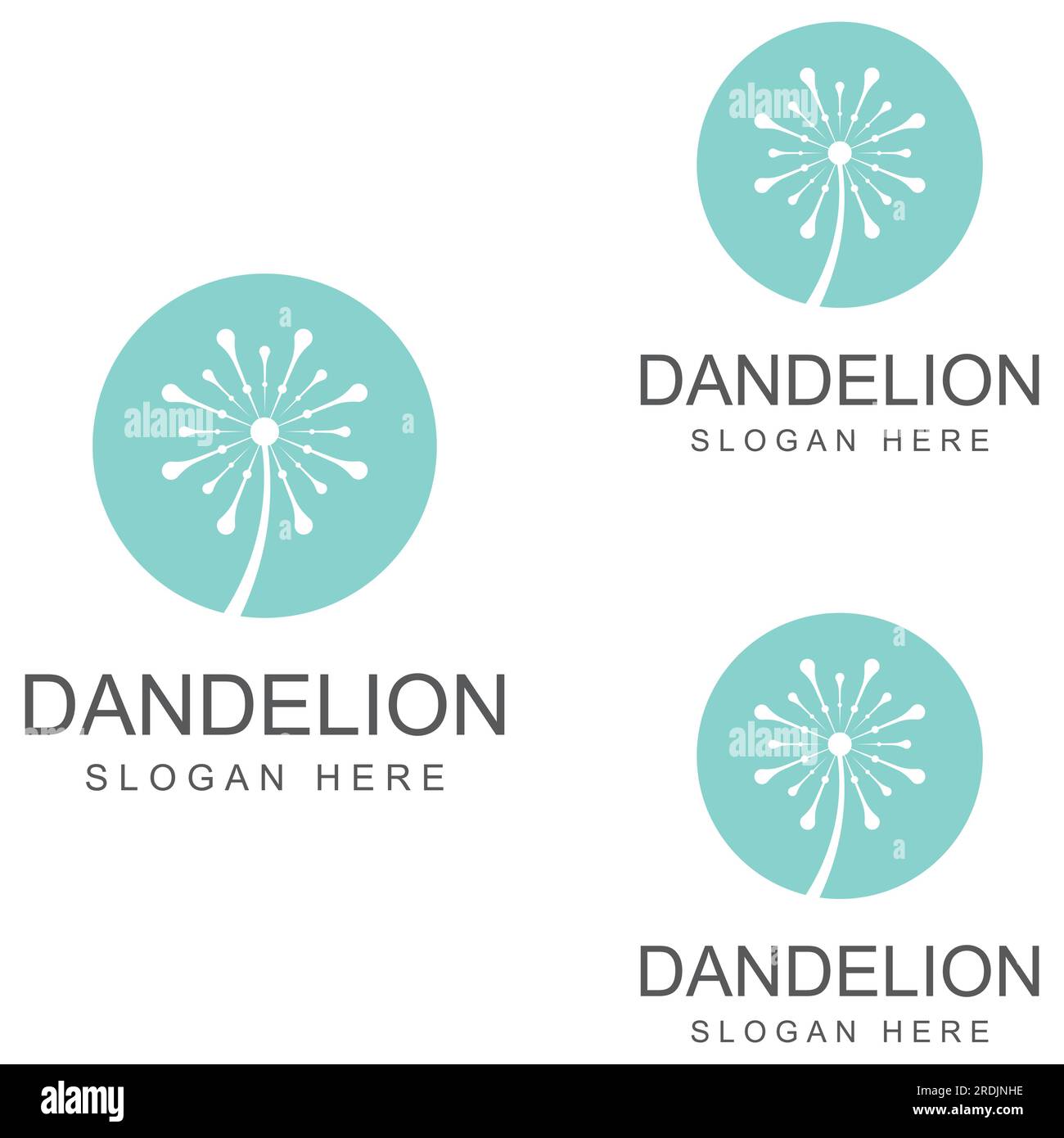 Dandelion flower logo and symbol vector design Stock Vector