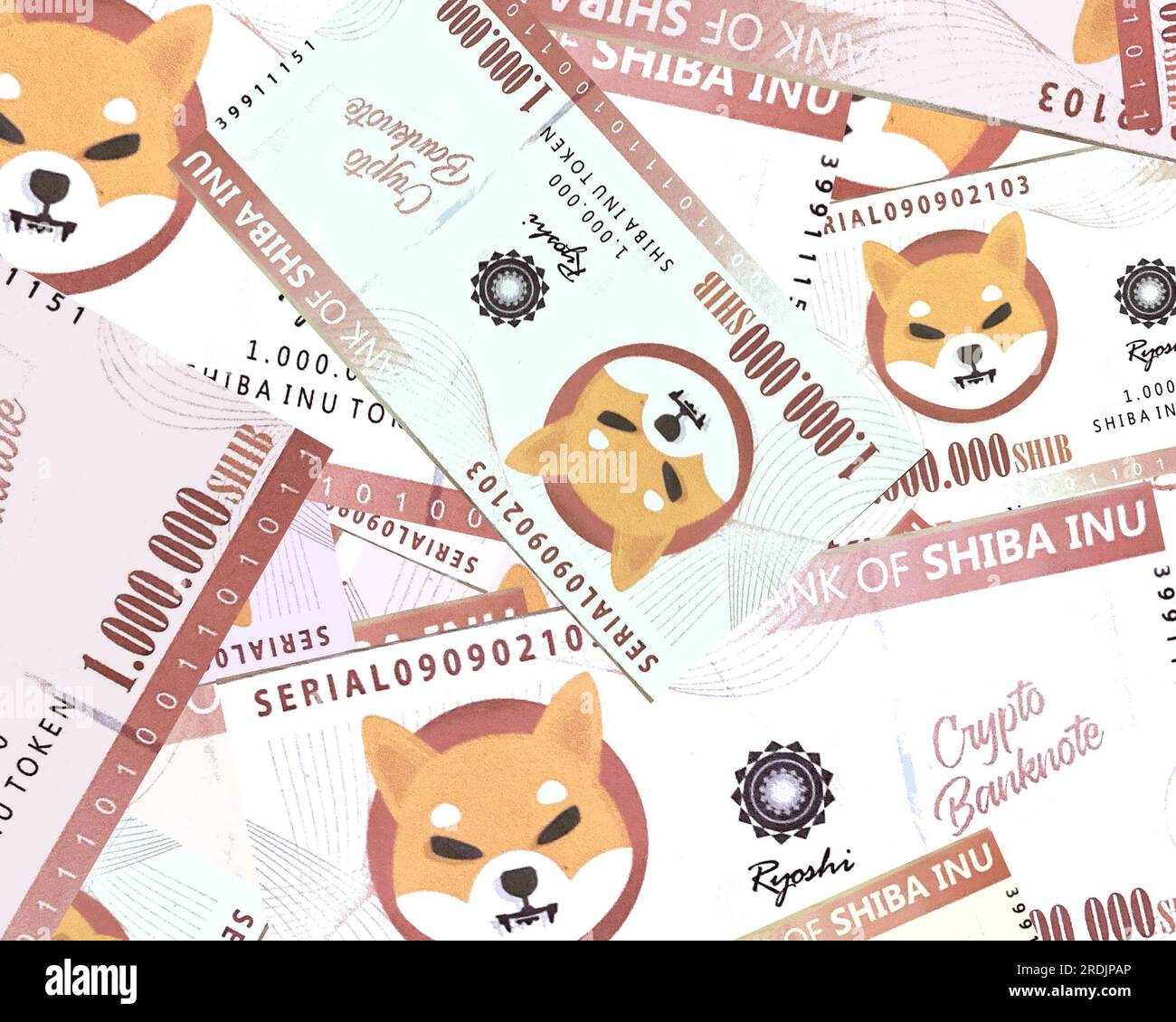 Shiba inu (SHIB) banknotes pattern , the one of cryptocurrency ,Close-up  Stock Photo - Alamy