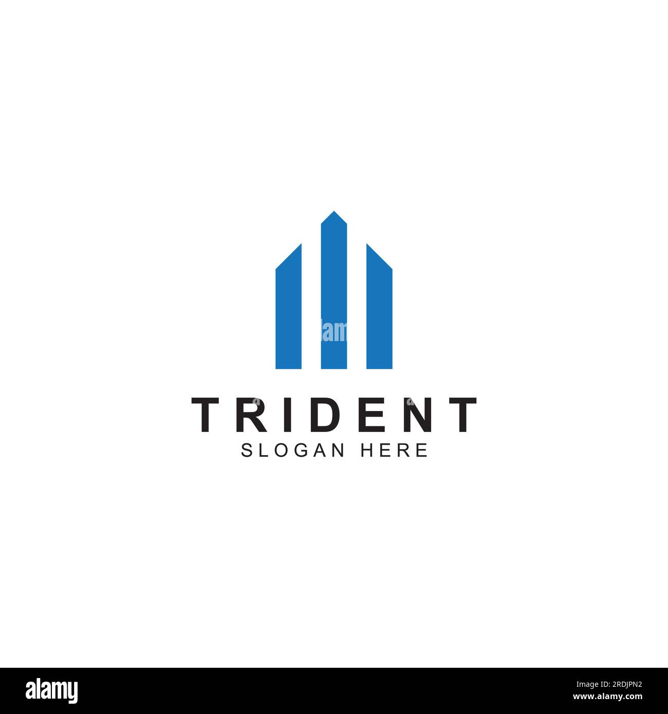 Trident logo using vector design concept. Stock Vector