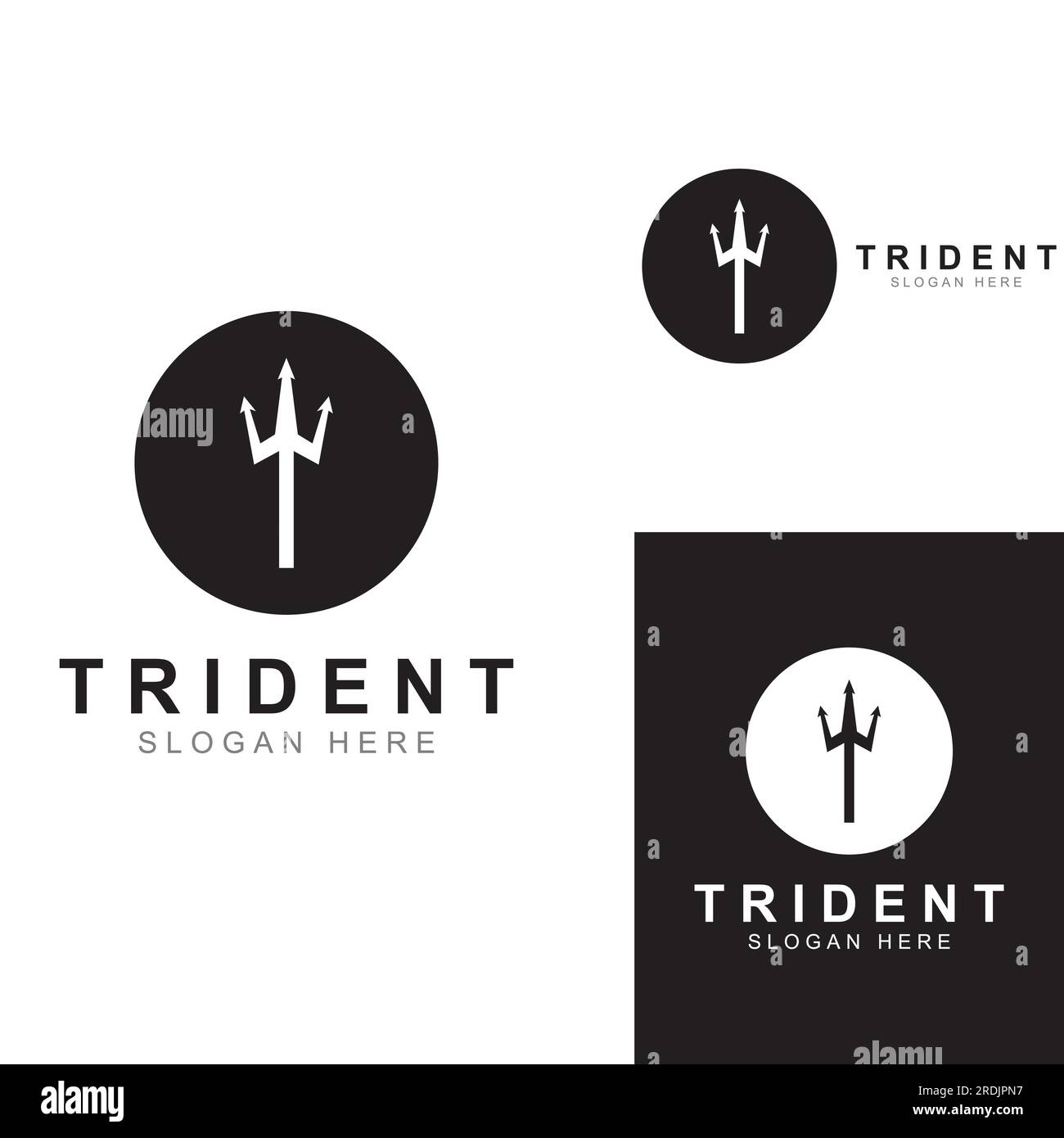 Trident logo using vector design concept. Stock Vector