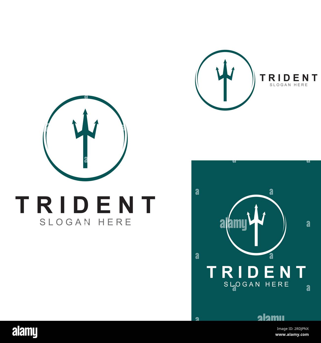 Trident logo using vector design concept. Stock Vector