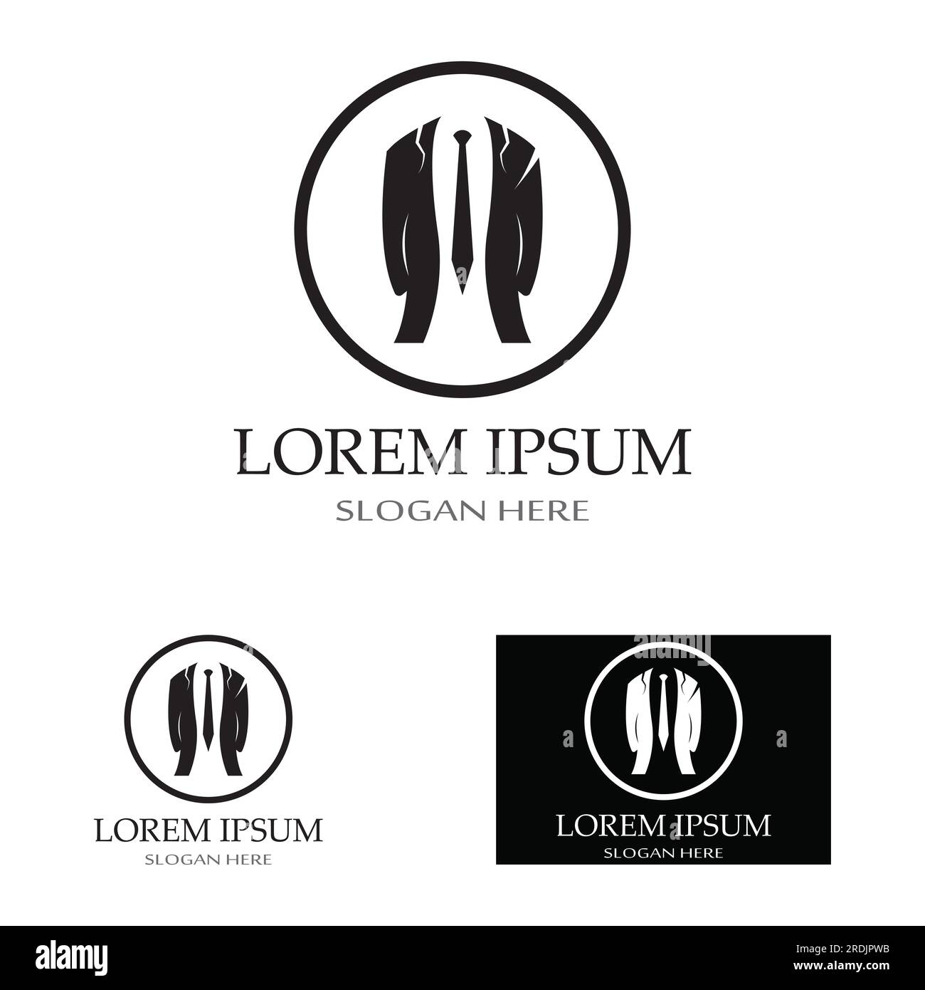 Tuxedo icon and logo for menswear , design template Stock Vector
