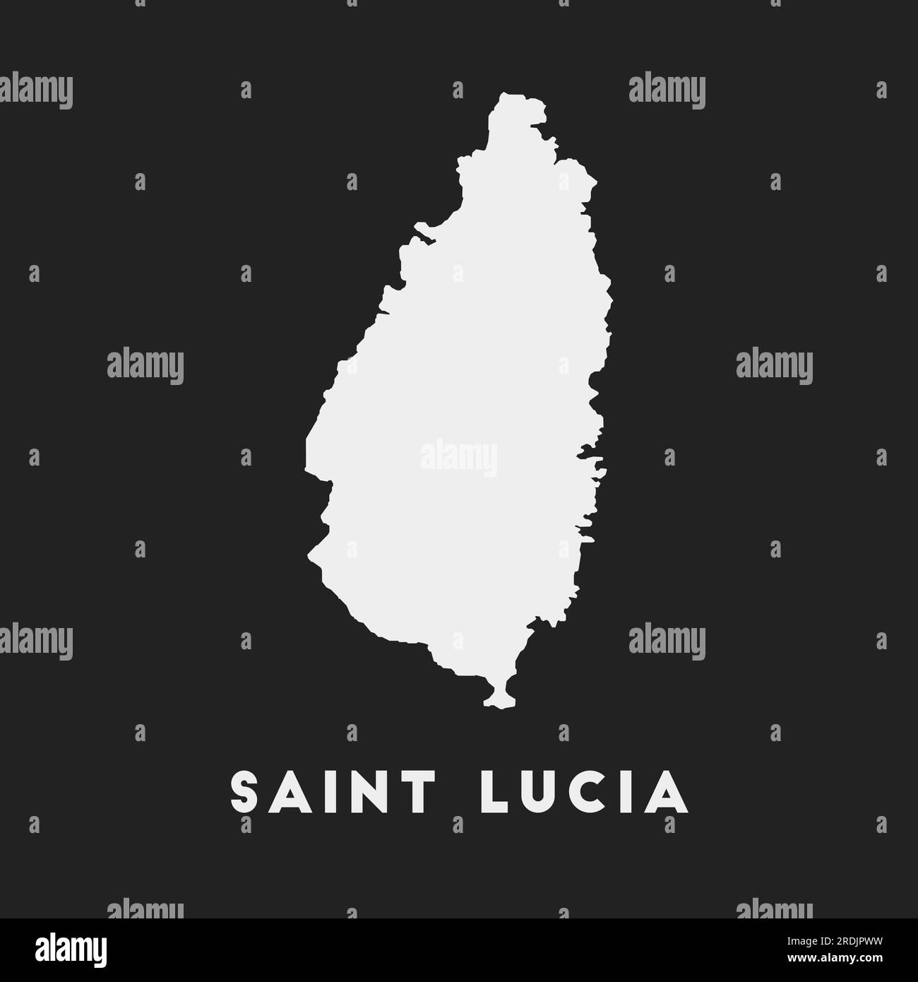 Saint Lucia icon. Island map on dark background. Stylish Saint Lucia ...