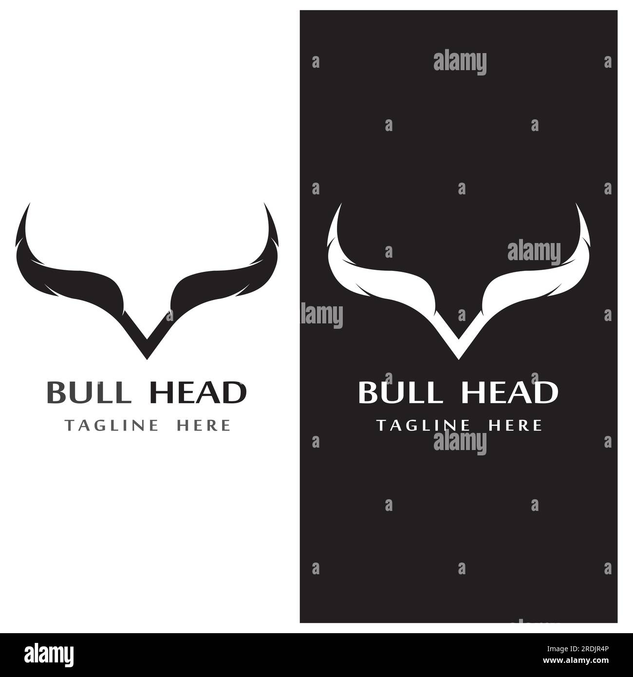 Vintage bull head horns logo Stock Vector