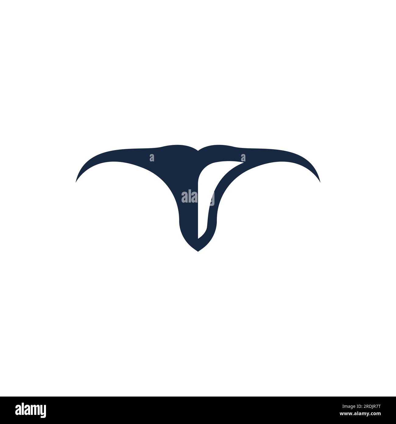Vintage bull head horns logo Stock Vector