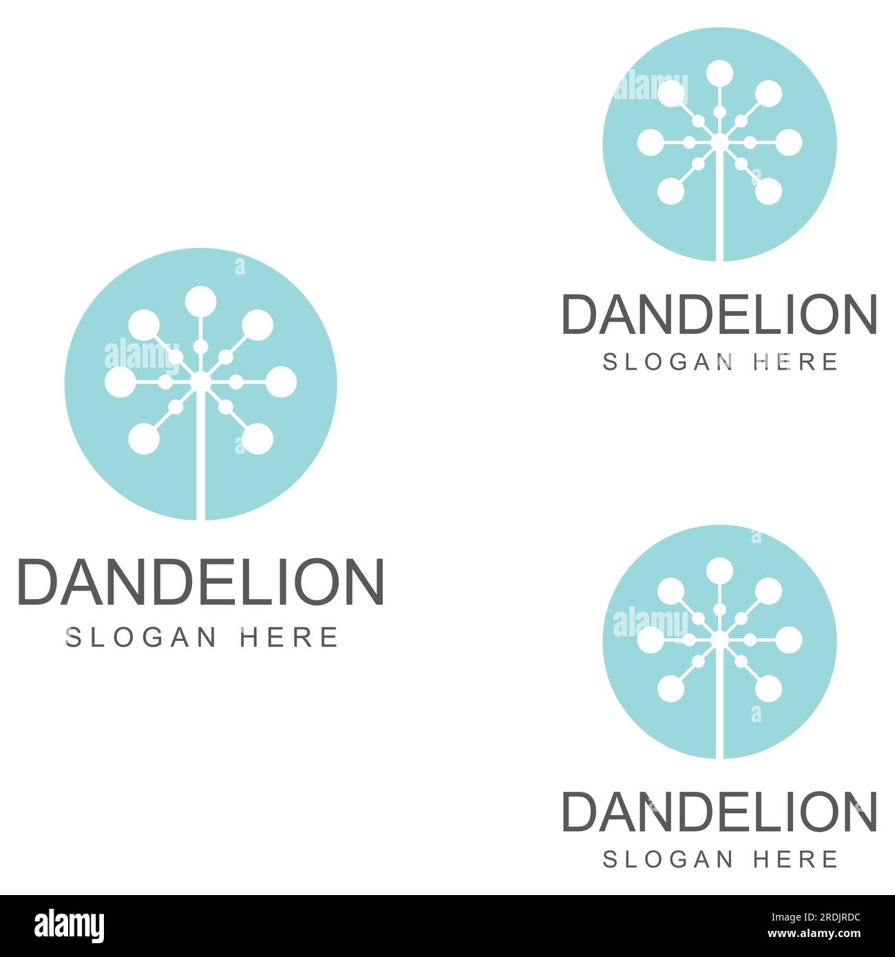 Dandelion flower logo and symbol vector design Stock Vector