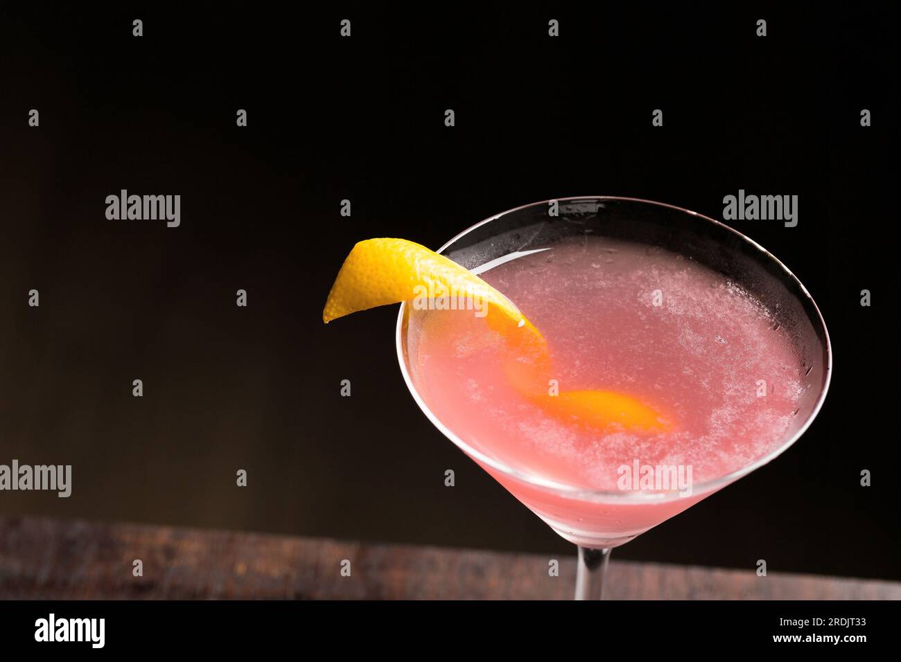 Pink Cosmopolitan Cocktail classic gin, triple sec liqueur, fresh lemon