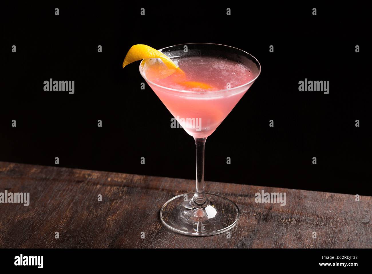Pink Cosmopolitan Cocktail classic gin, triple sec liqueur, fresh lemon