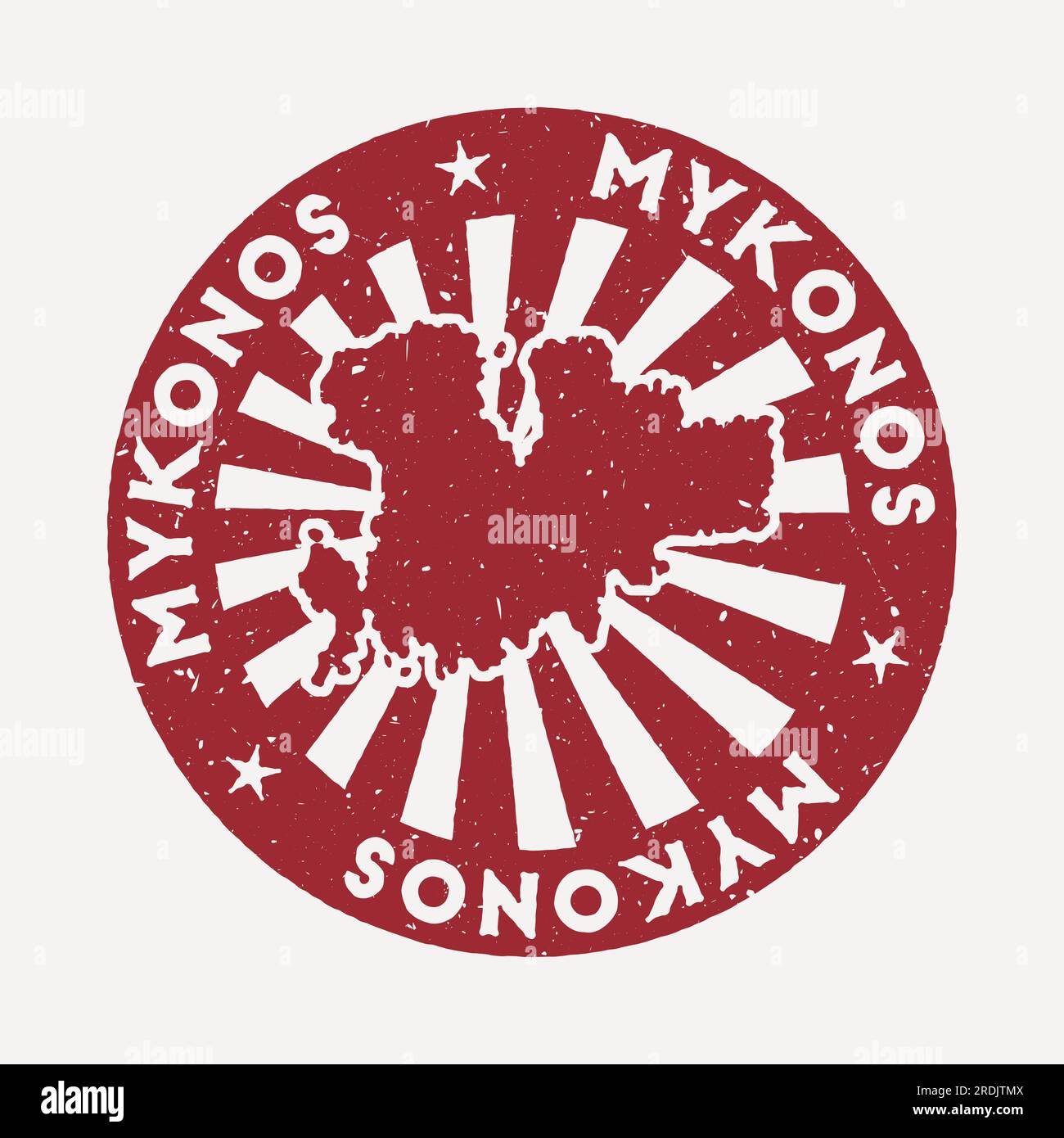 Mykonos stamp. Travel red rubber stamp with the map of island, vector ...