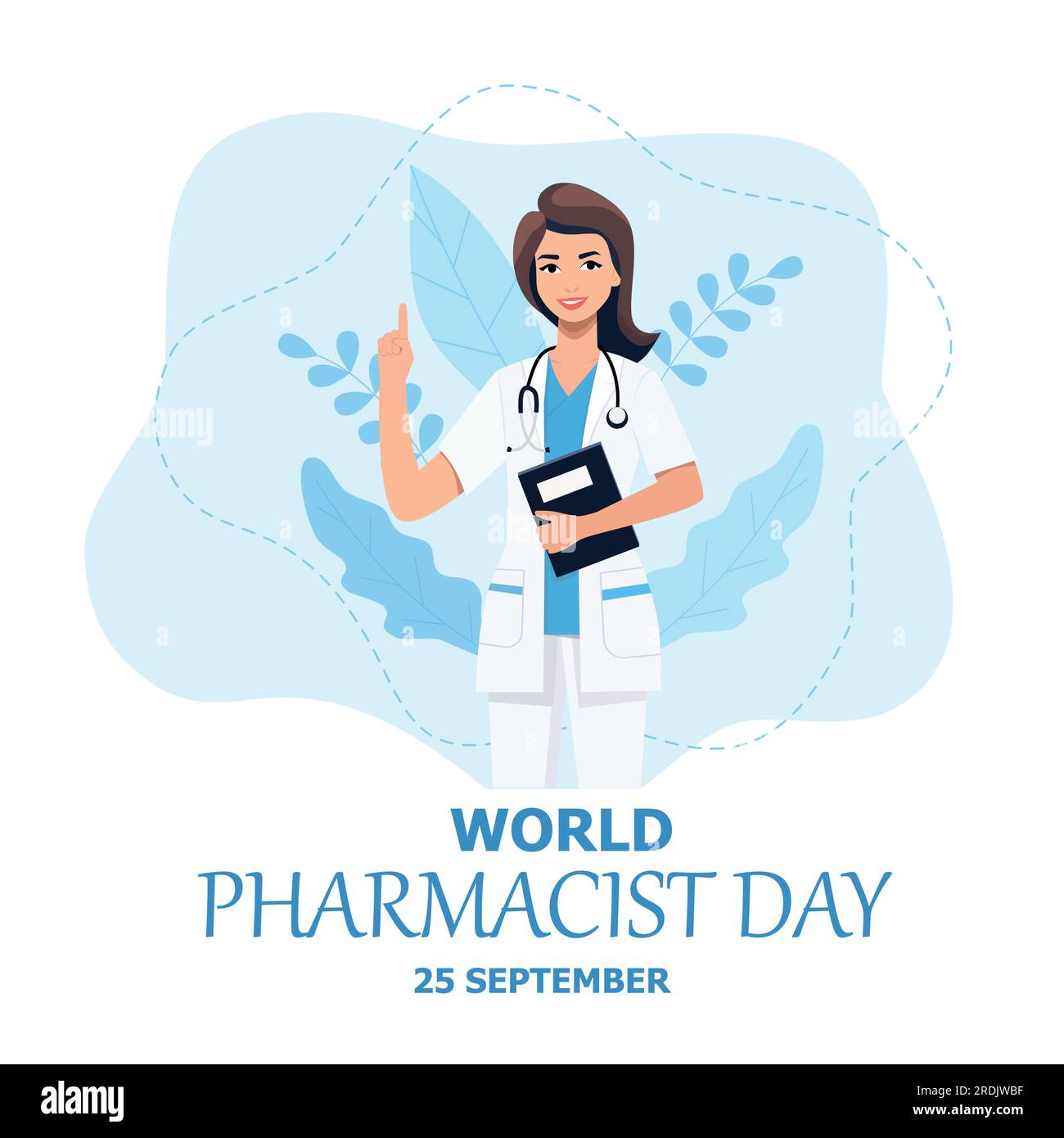 World Pharmacists Day Which Is Held on September 25th. Doctor, Medicine and Pills Concept. For Background, Banner or Poster Landing Page Vector Illust Stock Vector