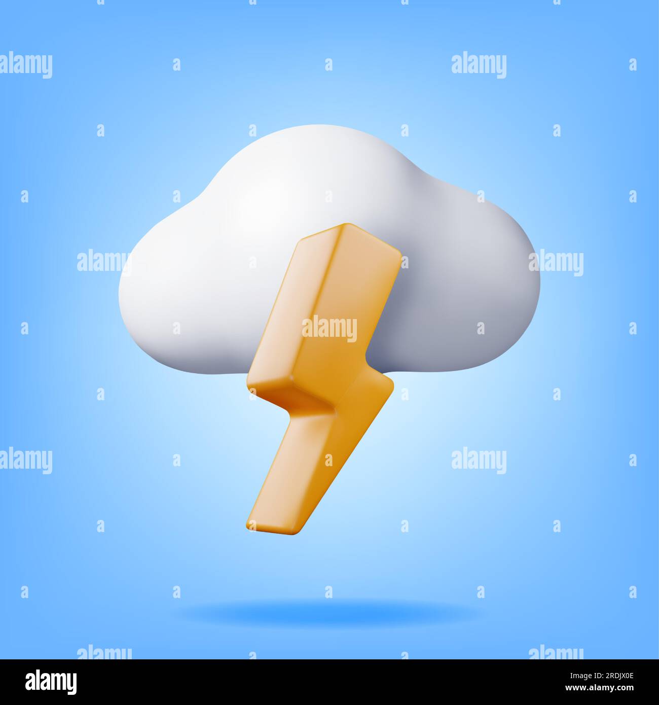 3D Cloud with Lightning Icon Isolated Stock Vector Image & Art - Alamy