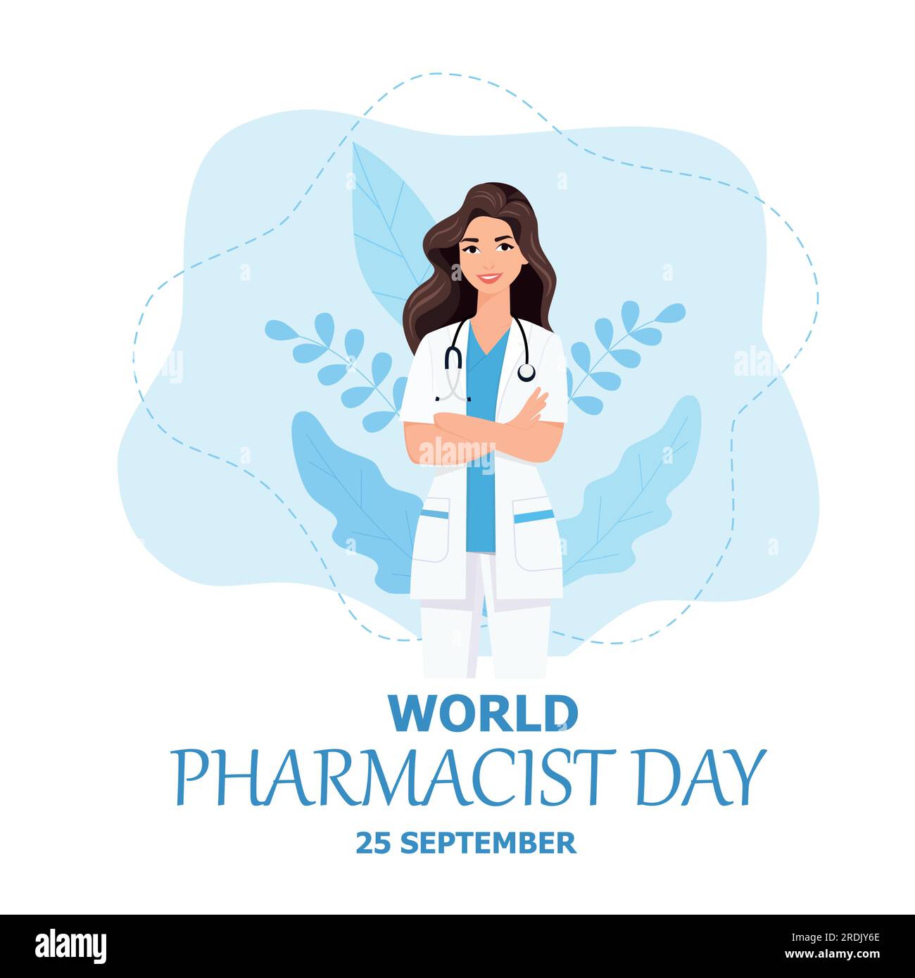 World Pharmacists Day Which Is Held on September 25th. Doctor, Medicine and Pills Concept. For Background, Banner or Poster Landing Page Vector Illust Stock Vector