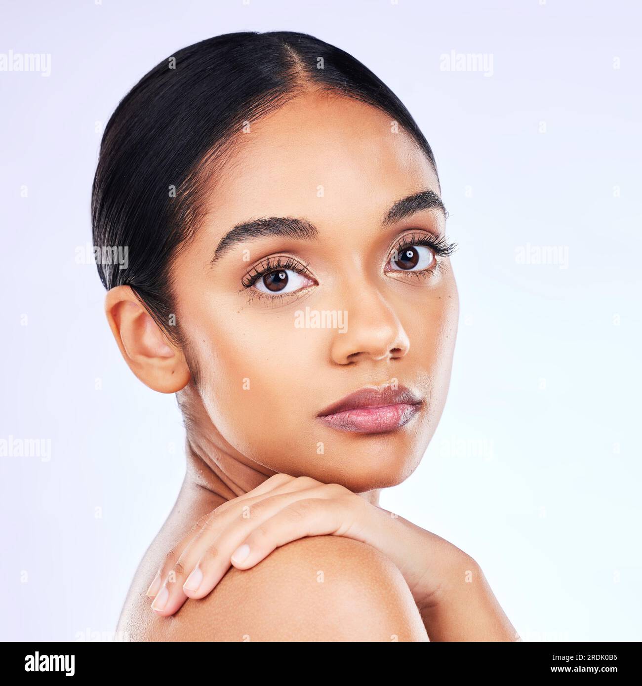 Beauty, skincare and makeup with portrait of woman in studio for cosmetics,  glow and self care. Spa treatment, natural and dermatology with face of  Stock Photo - Alamy