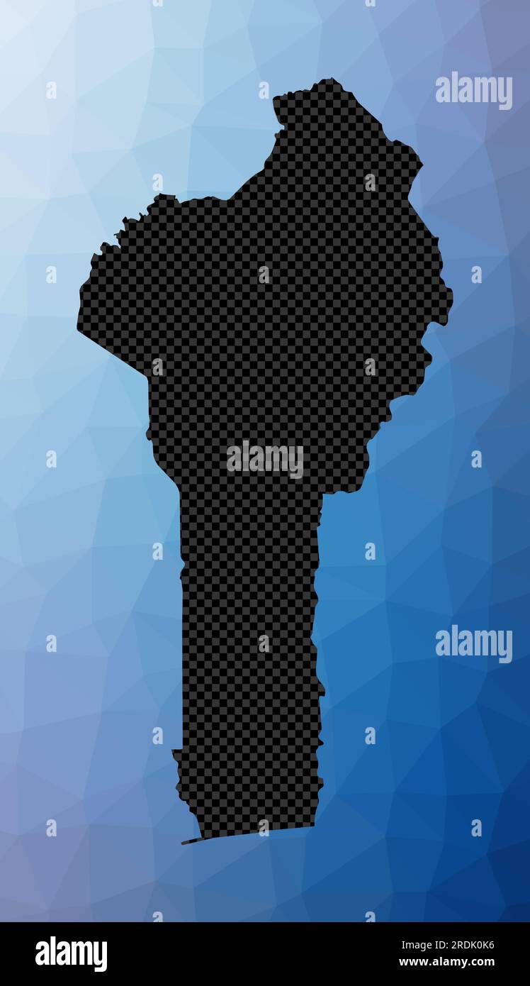 Benin geometric map. Stencil shape of Benin in low poly style. Superb country vector illustration. Stock Vector