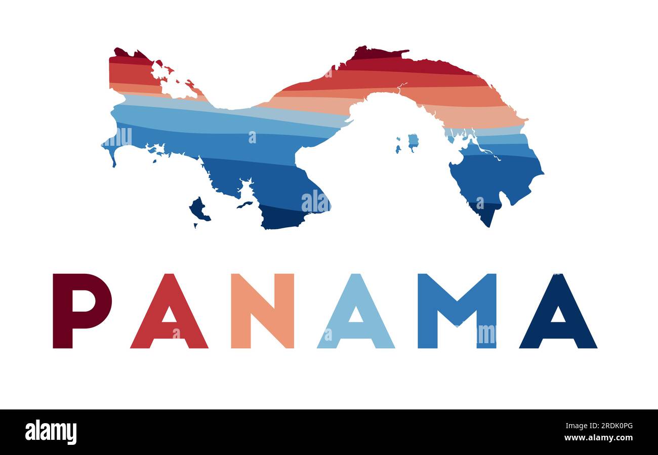 Panama map Map of the country - Panama Map Map Of The Country With Beautiful Geometric Waves In Red Blue Colors Vivid Panama Shape Vector Illustration 2RDK0PG 