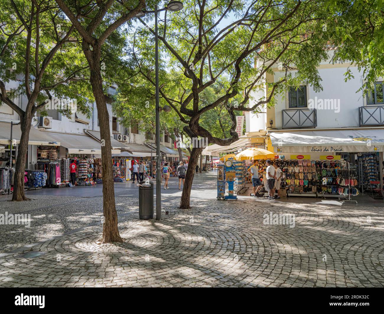 Tourist shops and apartments Avenue da Liberdade Albufeira Portugal Stock Photo