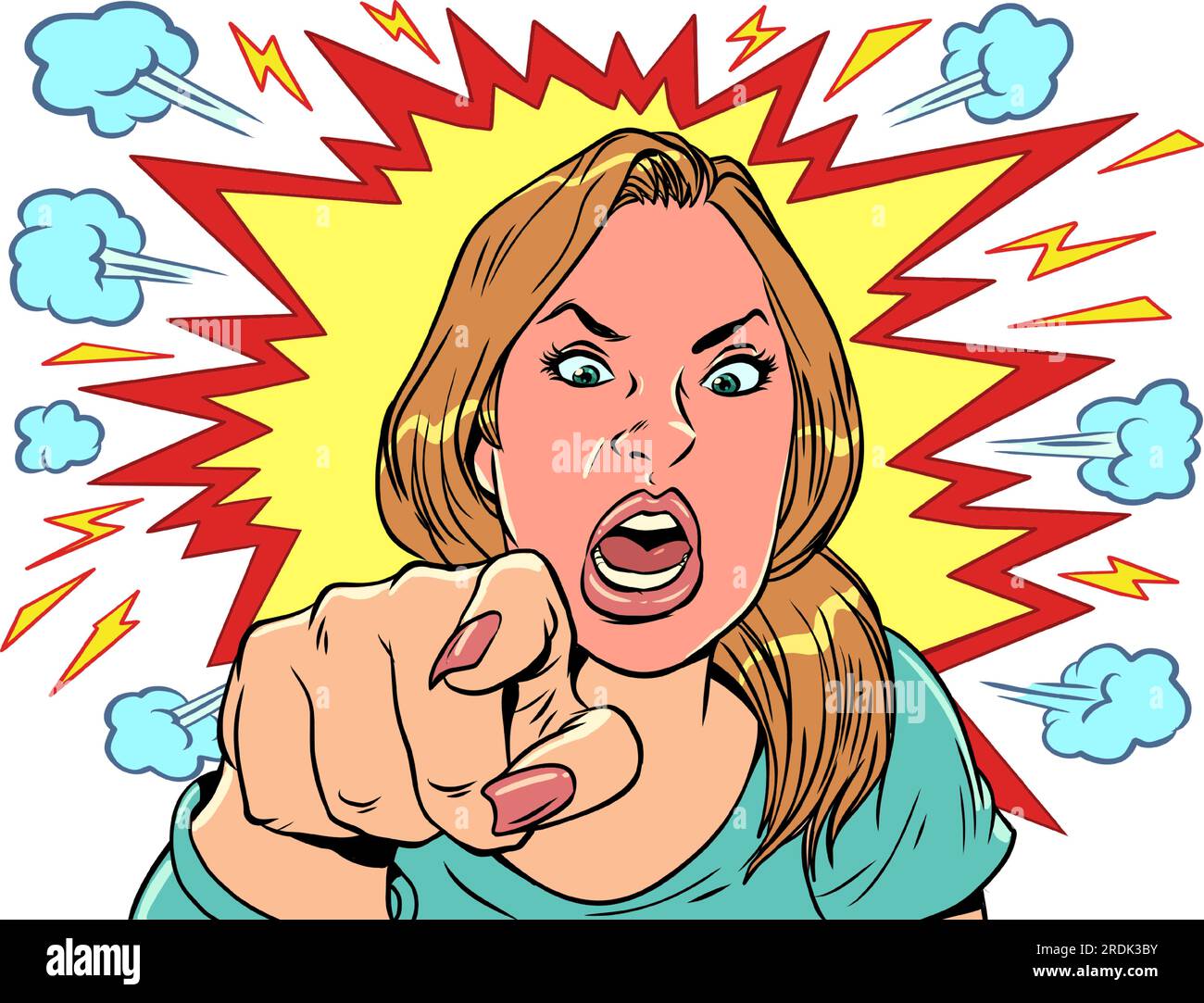 Comic Anger Express your anger at other people. In comic book style, the girl is in ...