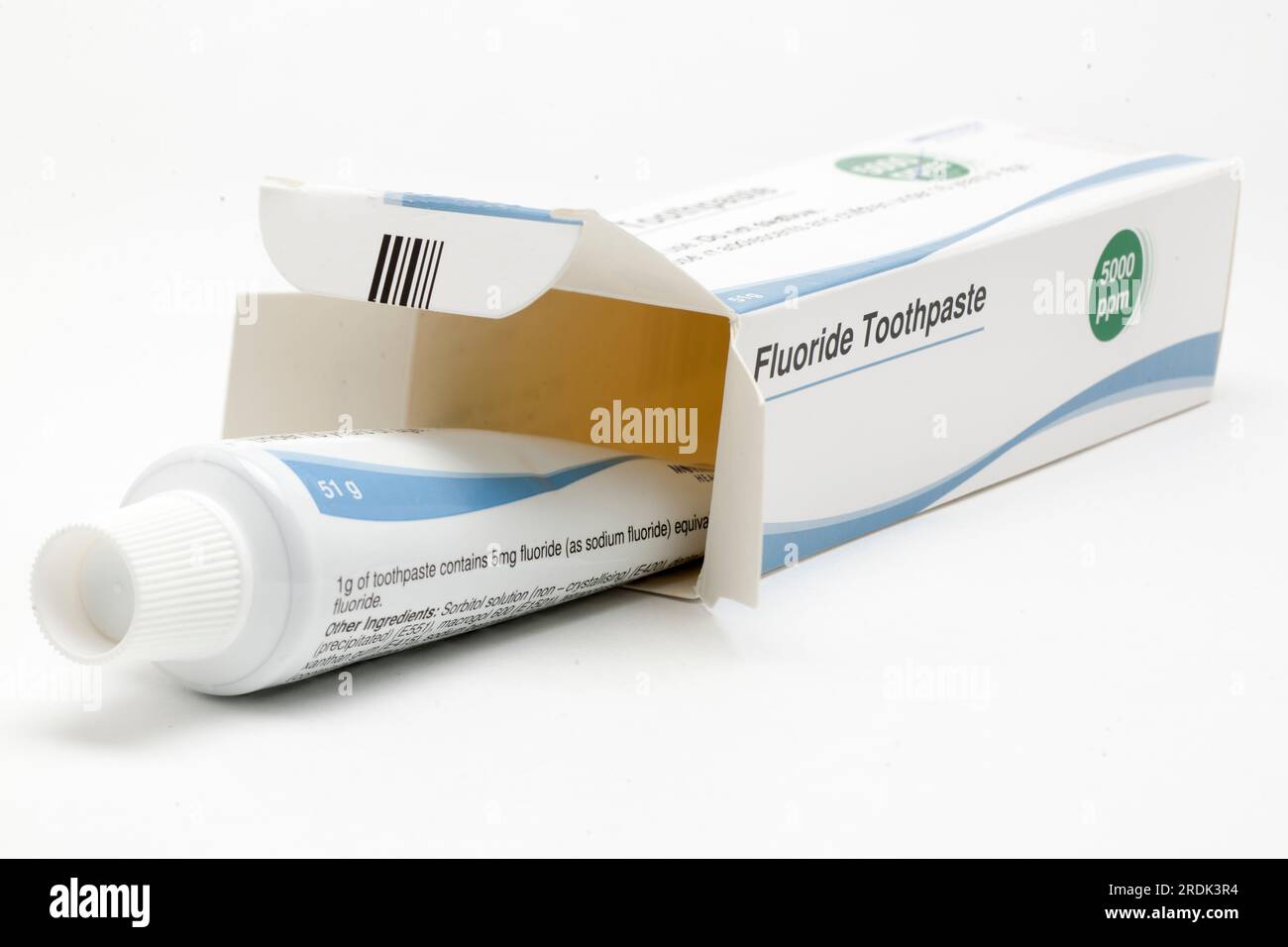 Opened Pack of 5000 ppm Fluoride Toothpaste 51g Stock Photo Alamy