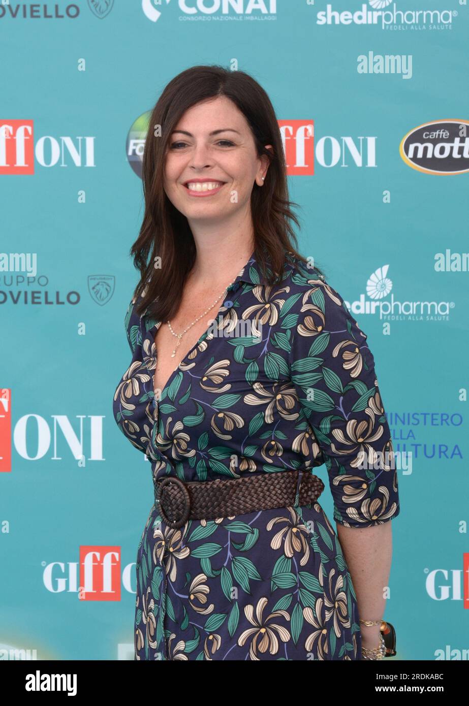 GIFFONI VALLE PIANA,ITALY - July 21,2023 : Barbara Floridia at Giffoni Film Festival 2023 - on July 21, 2023 in Giffoni Valle Piana, Italy. Stock Photo