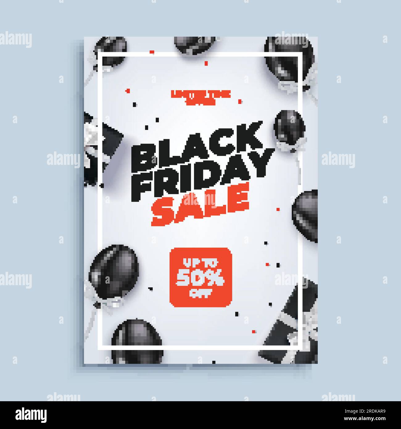 Black friday sale vector banner background with baloons poster or flyer