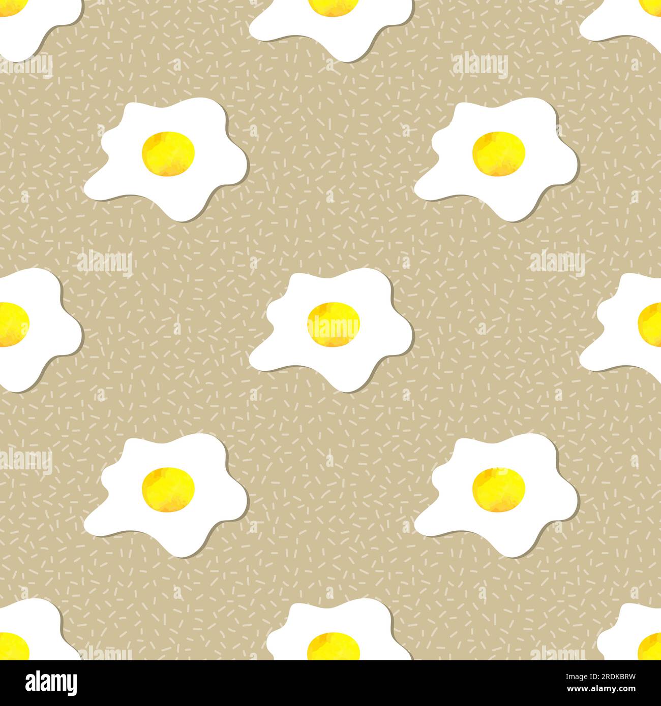 Seamless scrambled eggs pattern. Vector background with fried egg Stock Vector