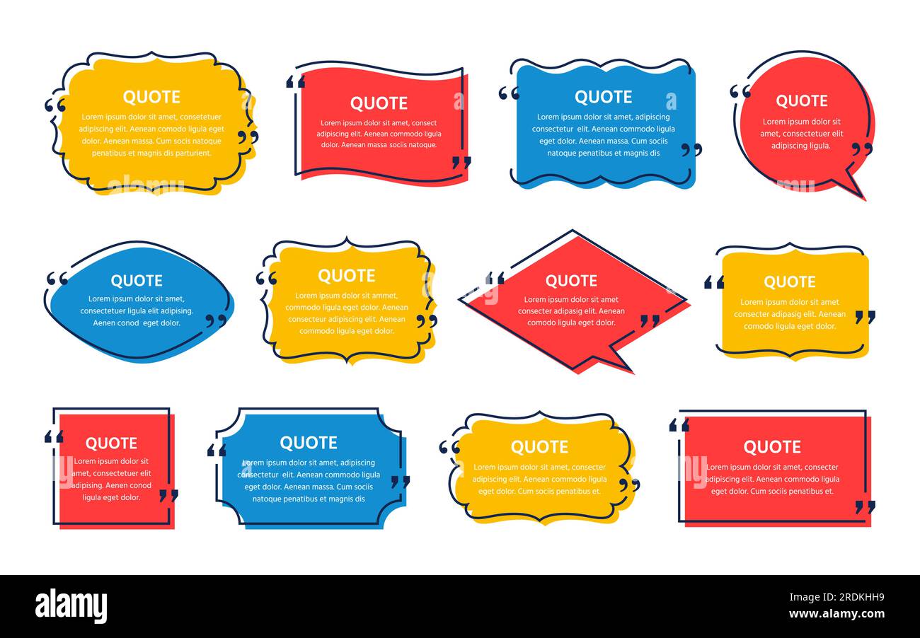 Quote text box. Vector. Quotations frame. Decorative vintage templates. Set of info comments and