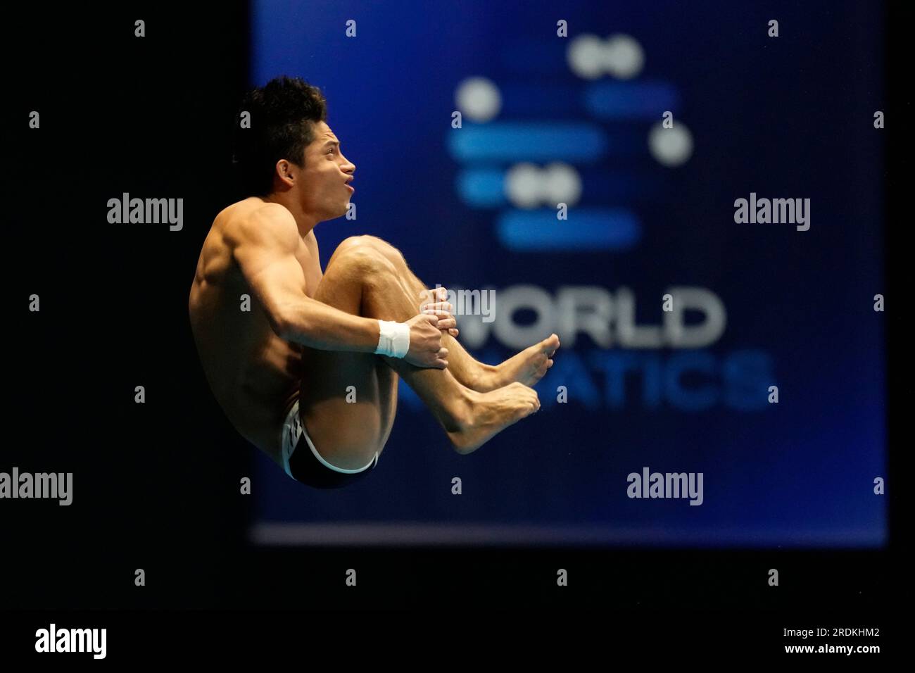 Randal Willars Valdez of Mexico competes in the men's 10m platform