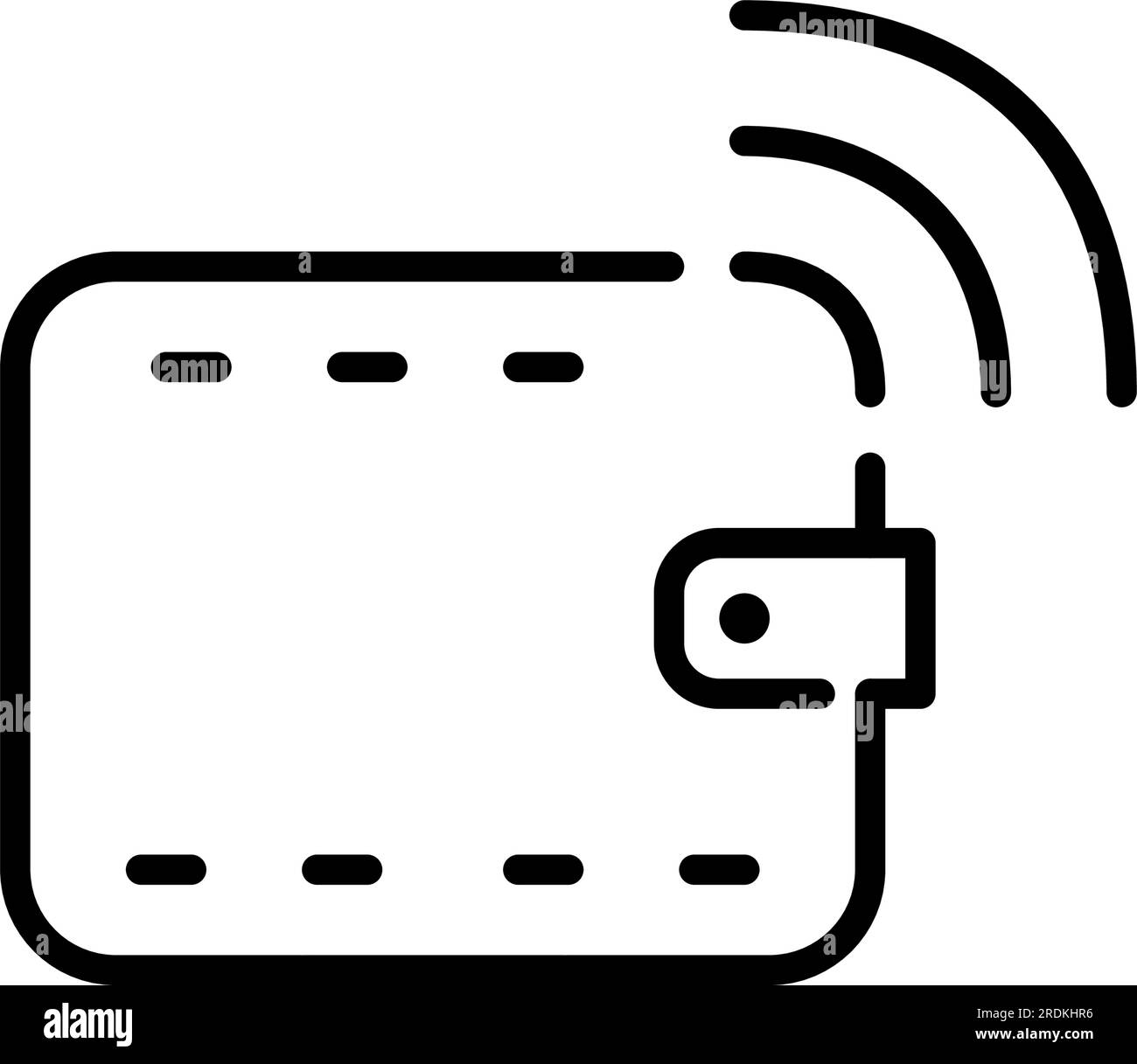 Wallet with contactless payment symbol. E-wallet. Pixel perfect icon Stock Vector