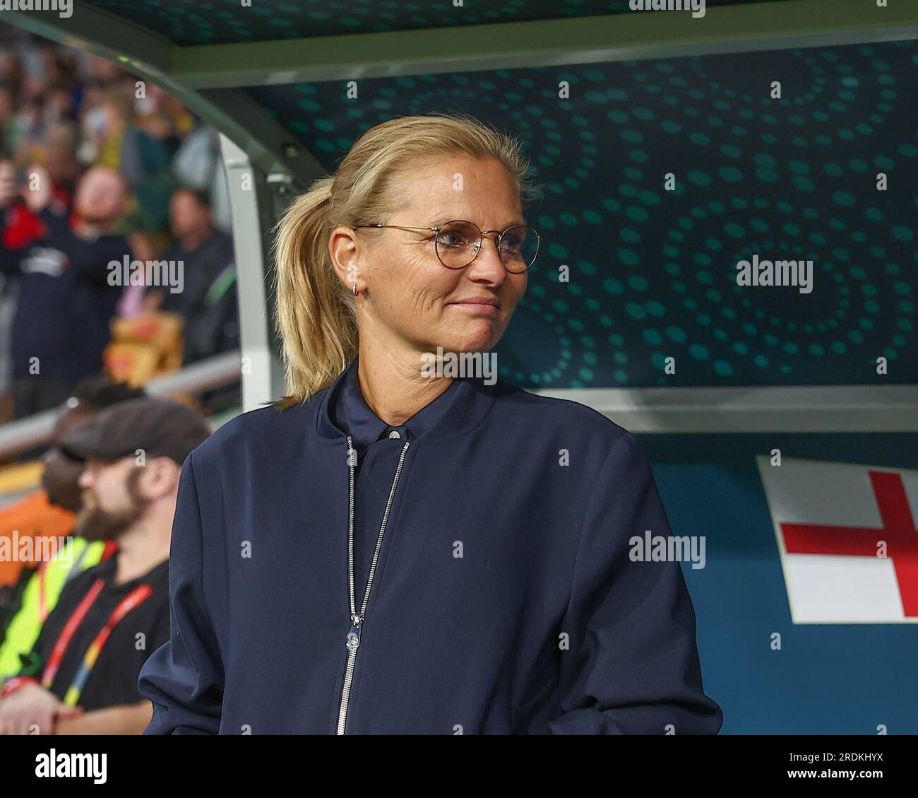 Sarina Wiegman manager of England during the FIFA Women's World Cup 2023 Group D England Women vs Haiti Women at Suncorp Stadium, Brisbane, Australia, 22nd July 2023  (Photo by Patrick Hoelscher/News Images) Stock Photo