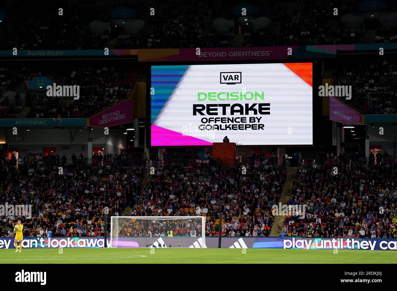 VAR confirms a retake of England's penalty during the FIFA Women's ...