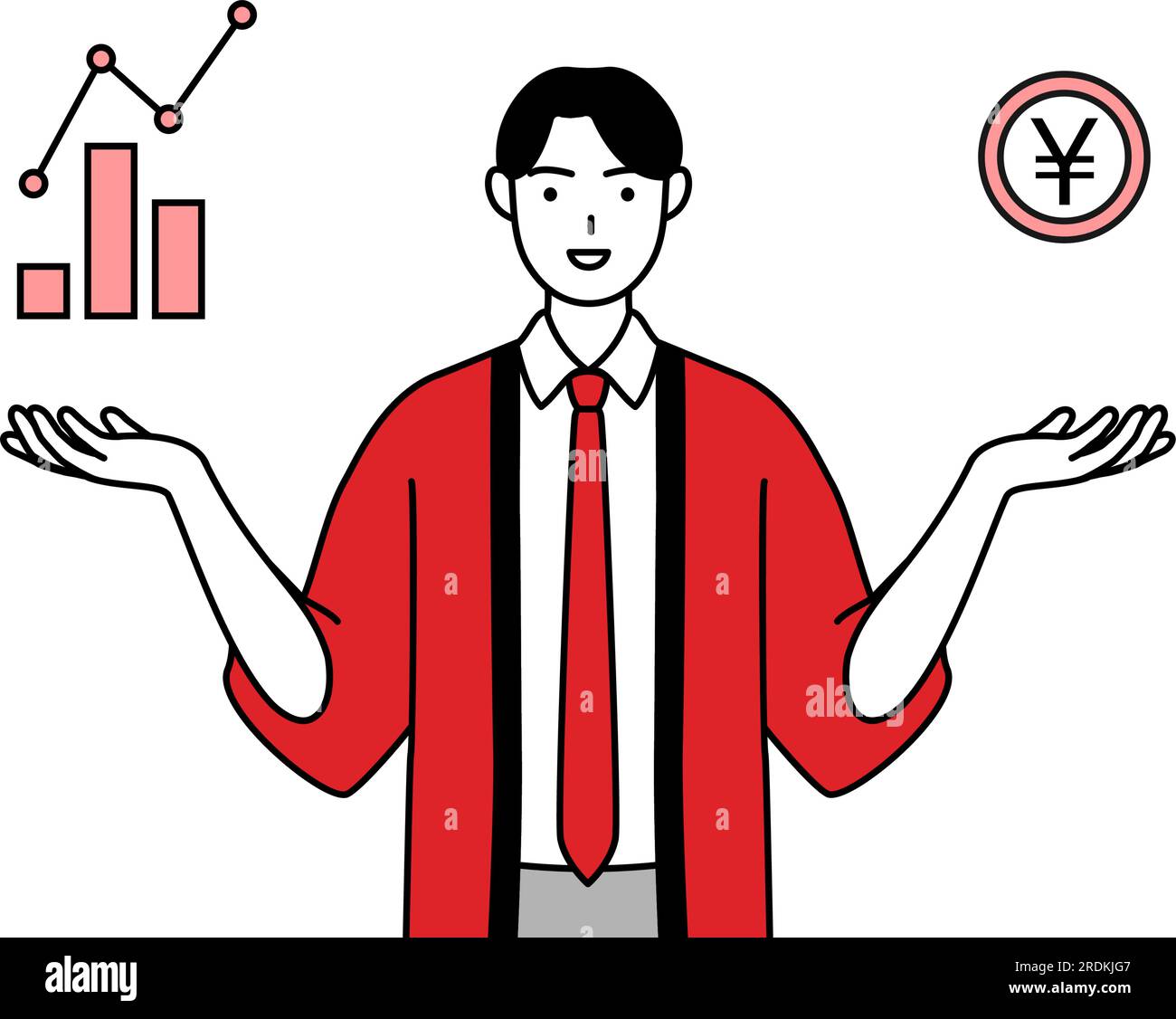 Man wearing a red happi coat guiding an image of DX, performance and ...