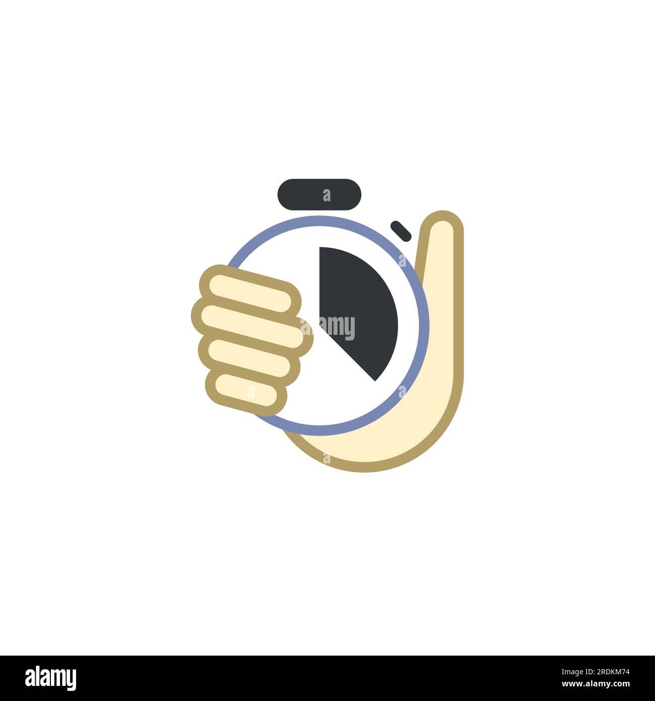 Tracking Time with a Hand Stopwatch for Efficiency Stock Vector Image