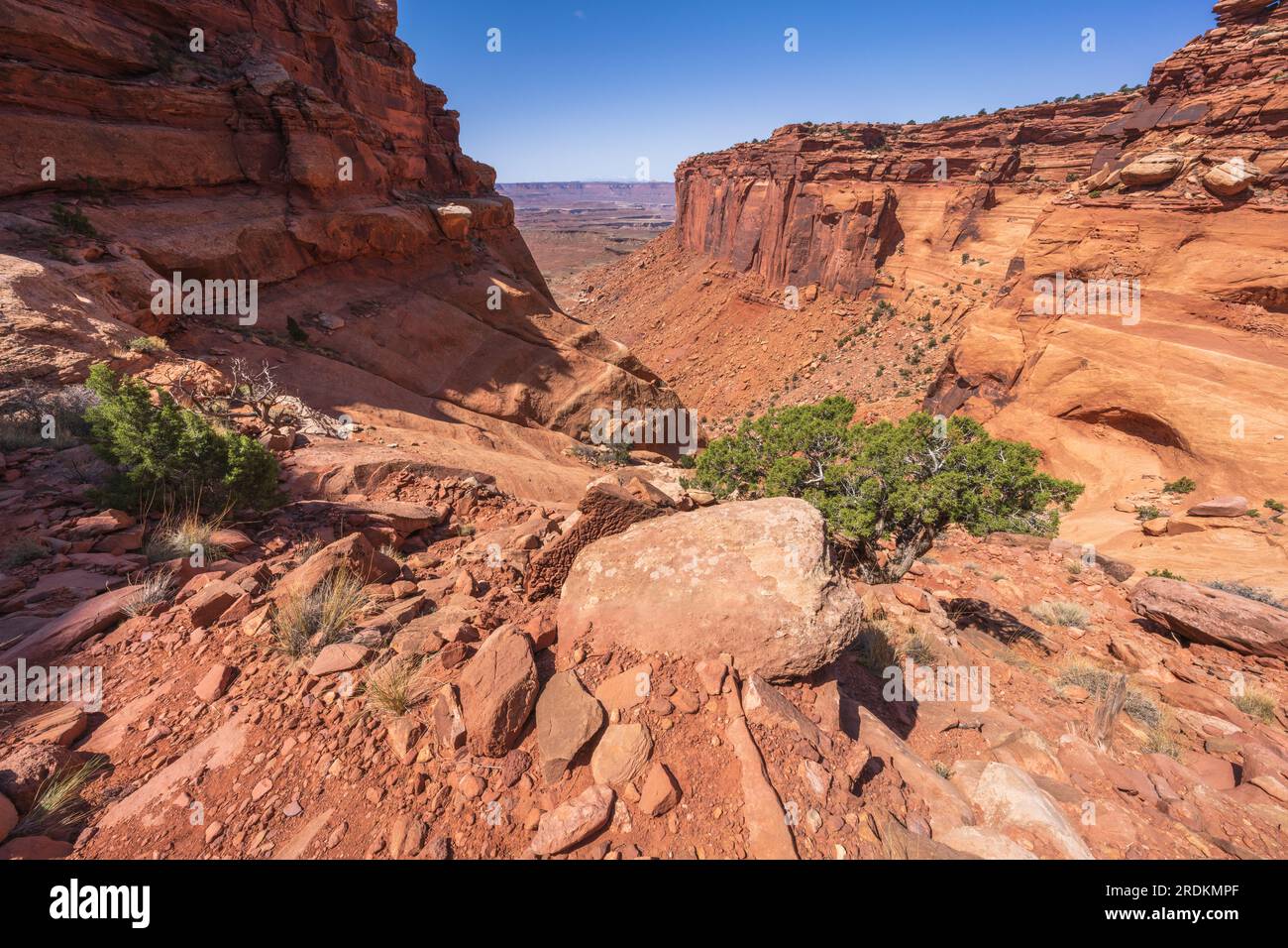 hiking the murphy trail loop in the island in the sky in canyonlands national park in the usa Stock Photo