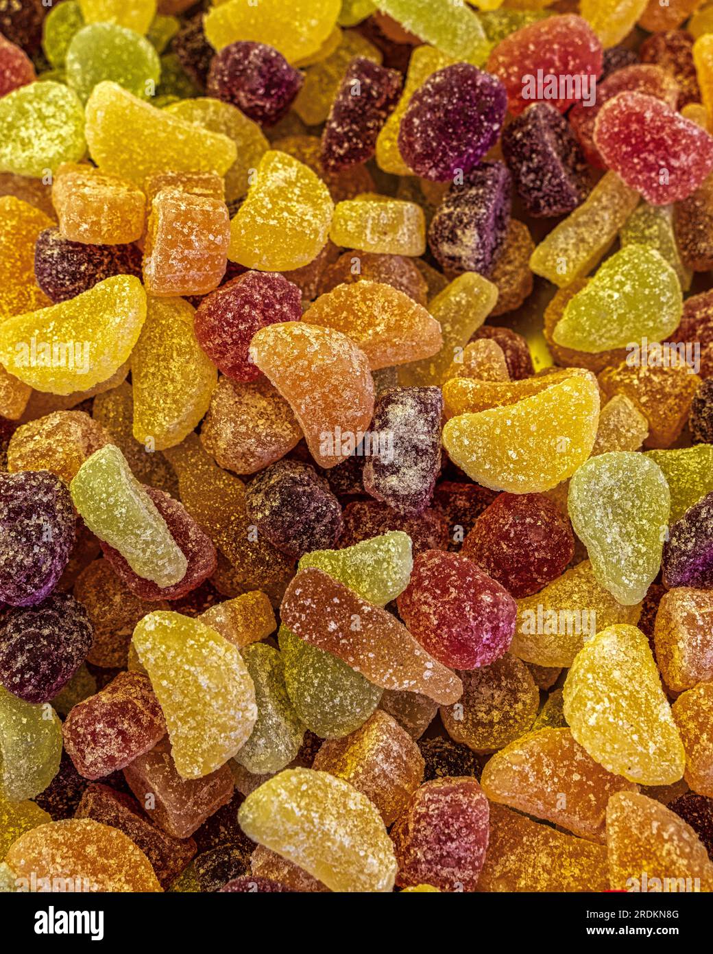 Assorted and colorful candies in the market stalls Stock Photo