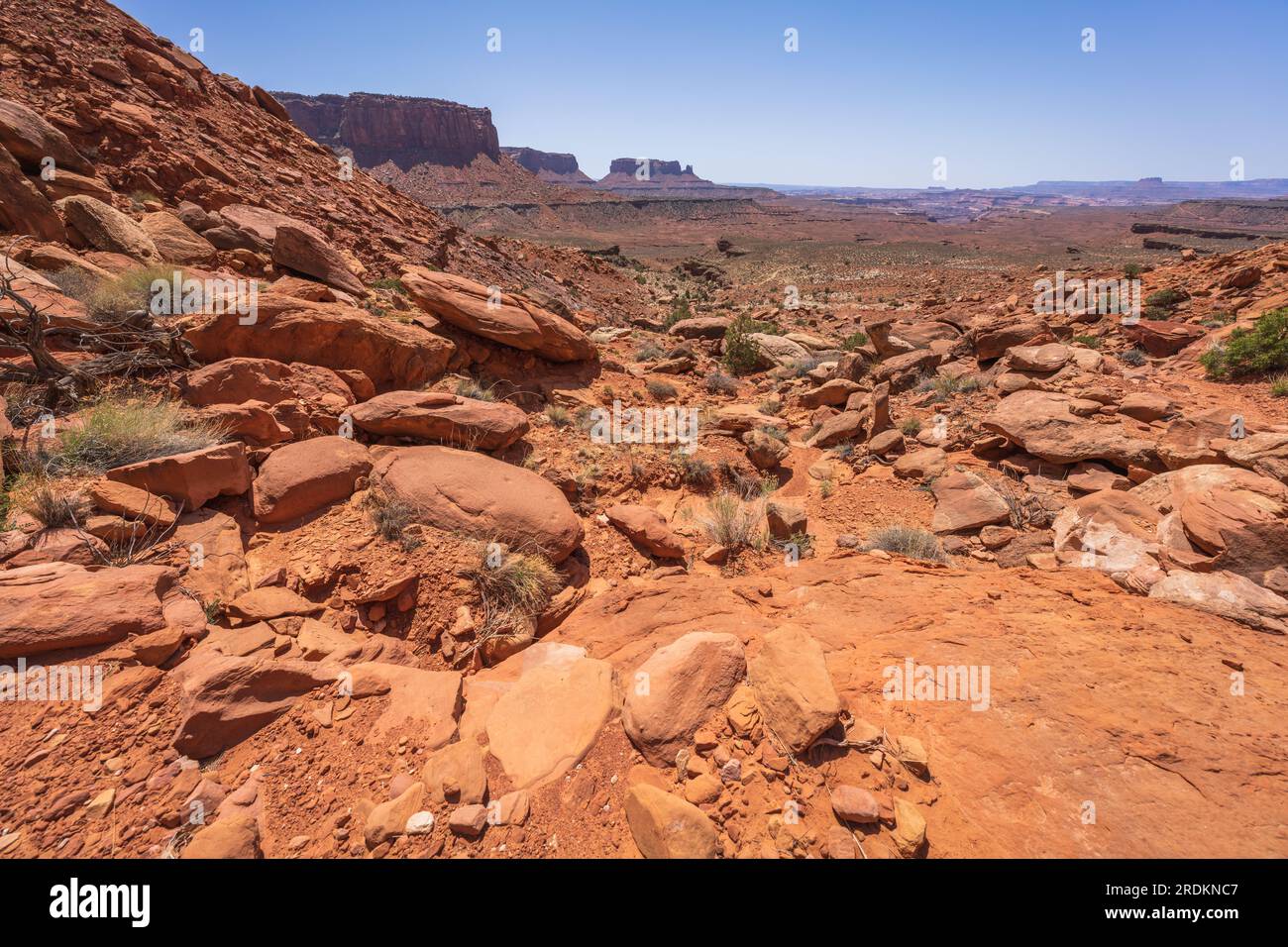 hiking the murphy trail loop in the island in the sky in canyonlands national park in the usa Stock Photo
