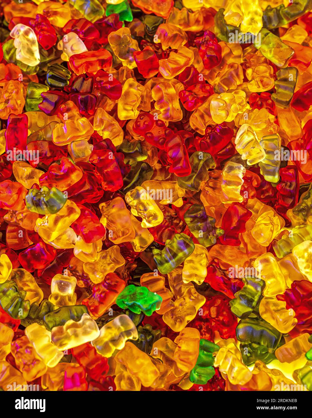 Assorted and colorful candies in the market stalls Stock Photo