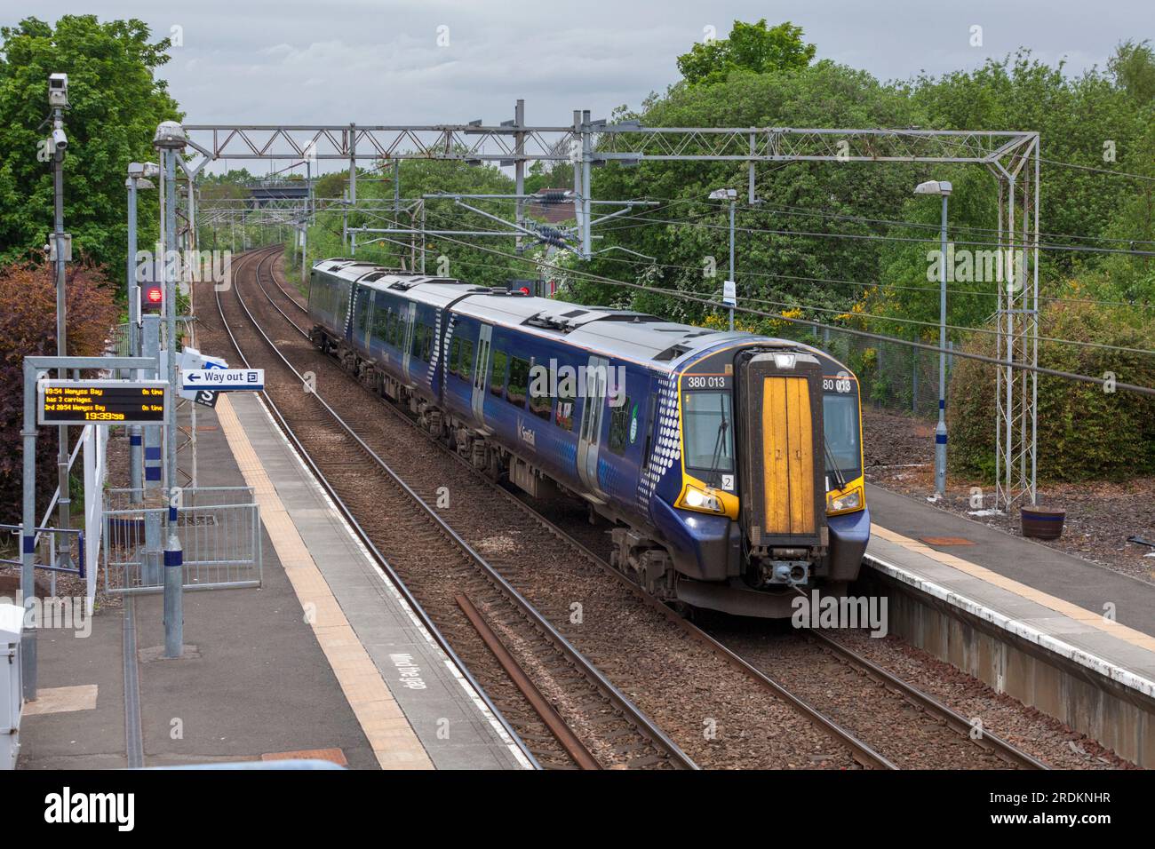 Scotrail Siemens class 380 electric multiple unit train 380013 arriving