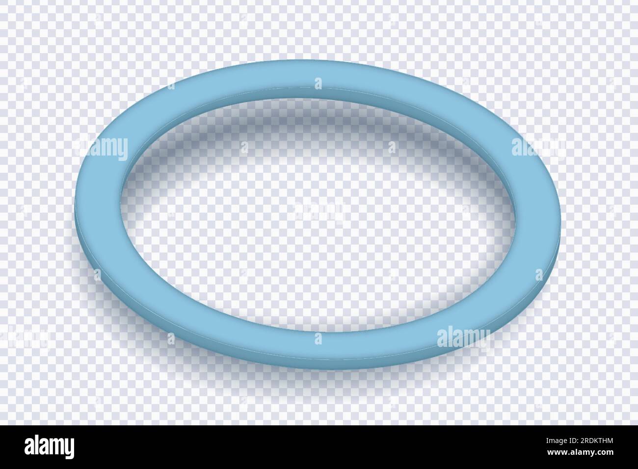 Blue ring logo. Modern design element in shape of 3d torus on