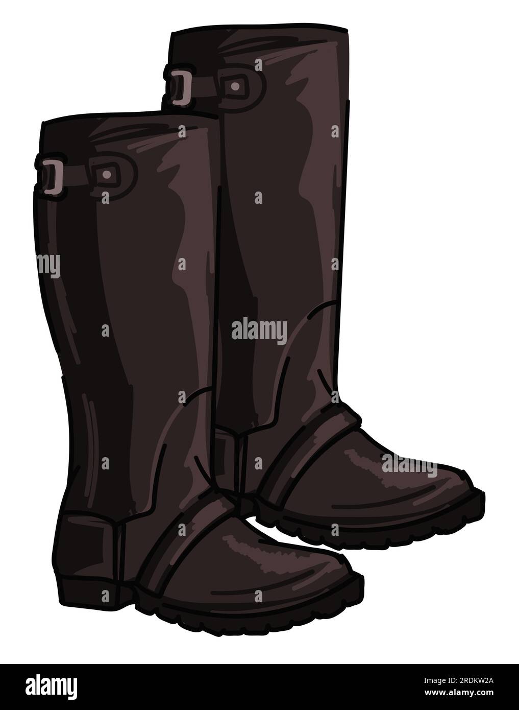 English hunting boots with clasps and leather Stock Vector Image & Art