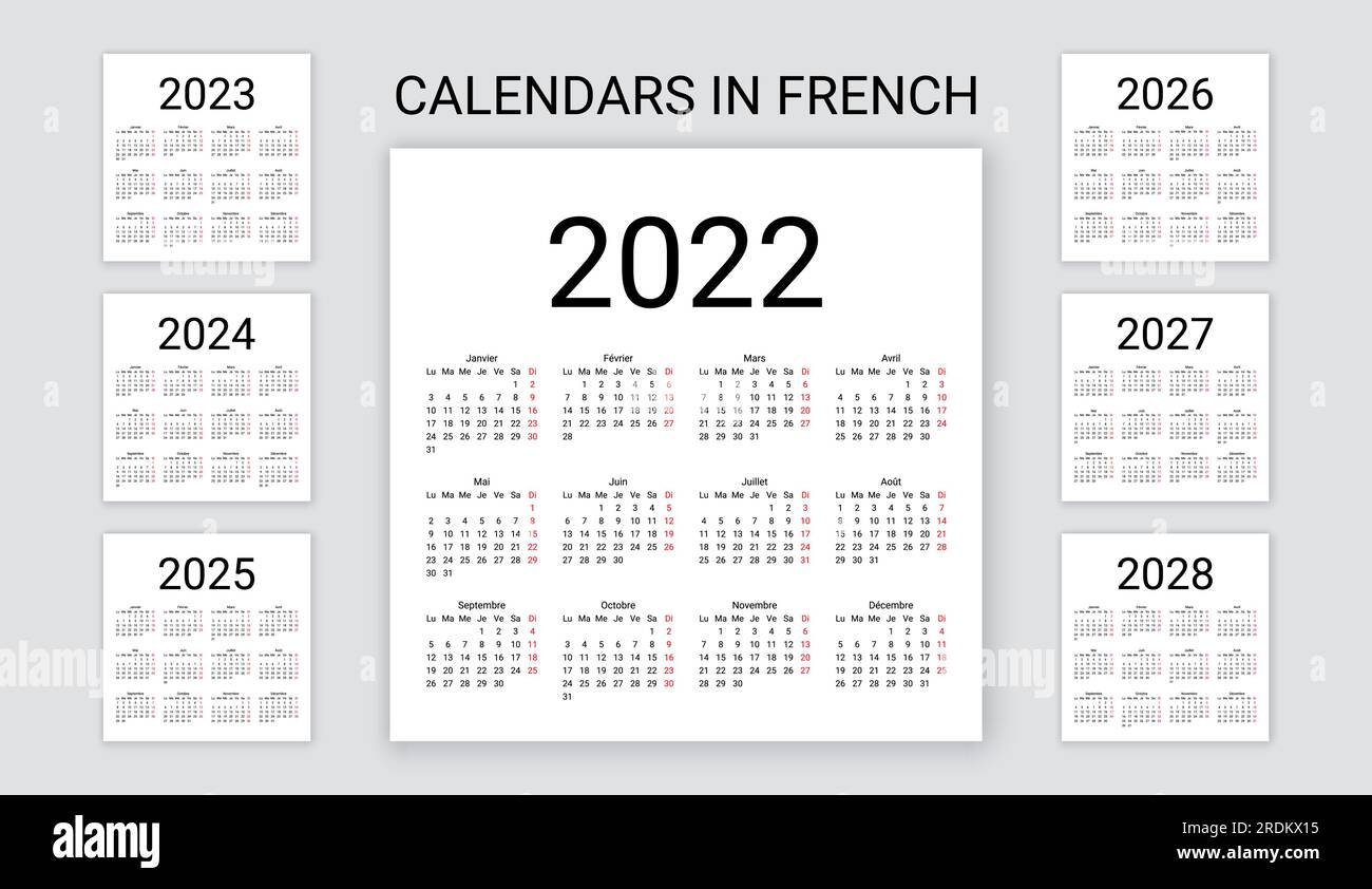 2028 calendar Banque d'images vectorielles - Alamy