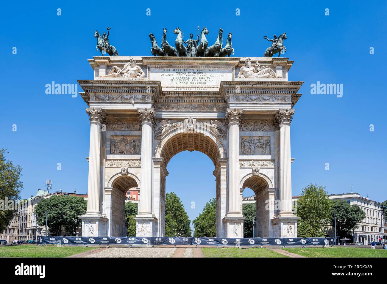 Arco della Pace triumphal arch, Milan, Lombardy, Italy Stock Photo