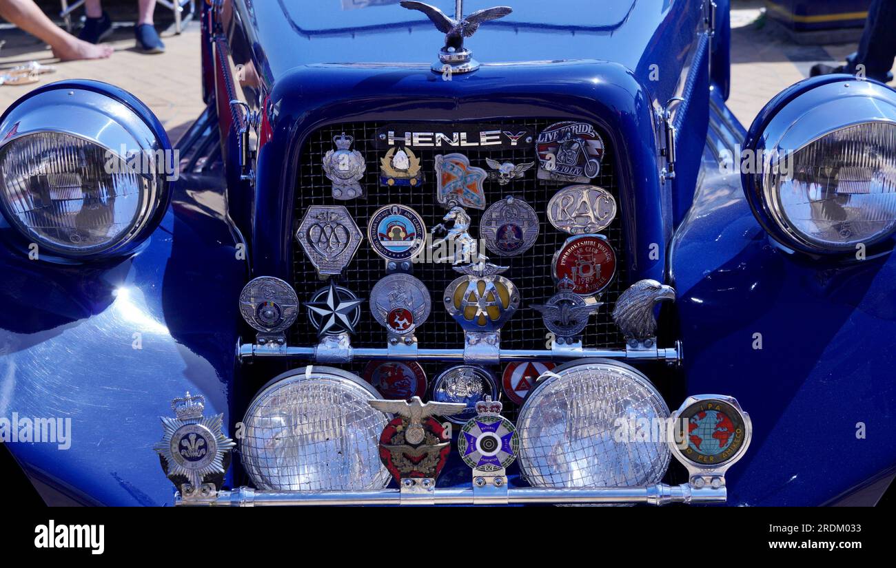 A classic Henley kit car, built in 1983, on display at a vintage vehicle show on Barry Island