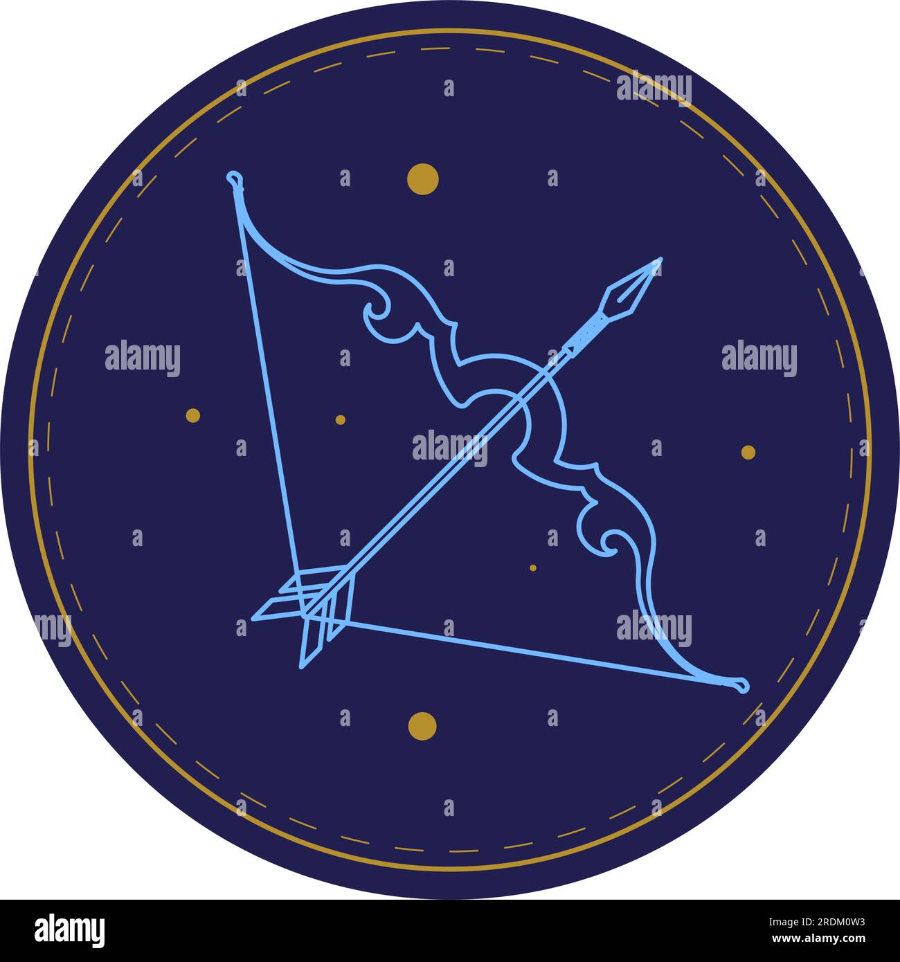 Sagittarius astrological sign, horoscope symbol Stock Vector