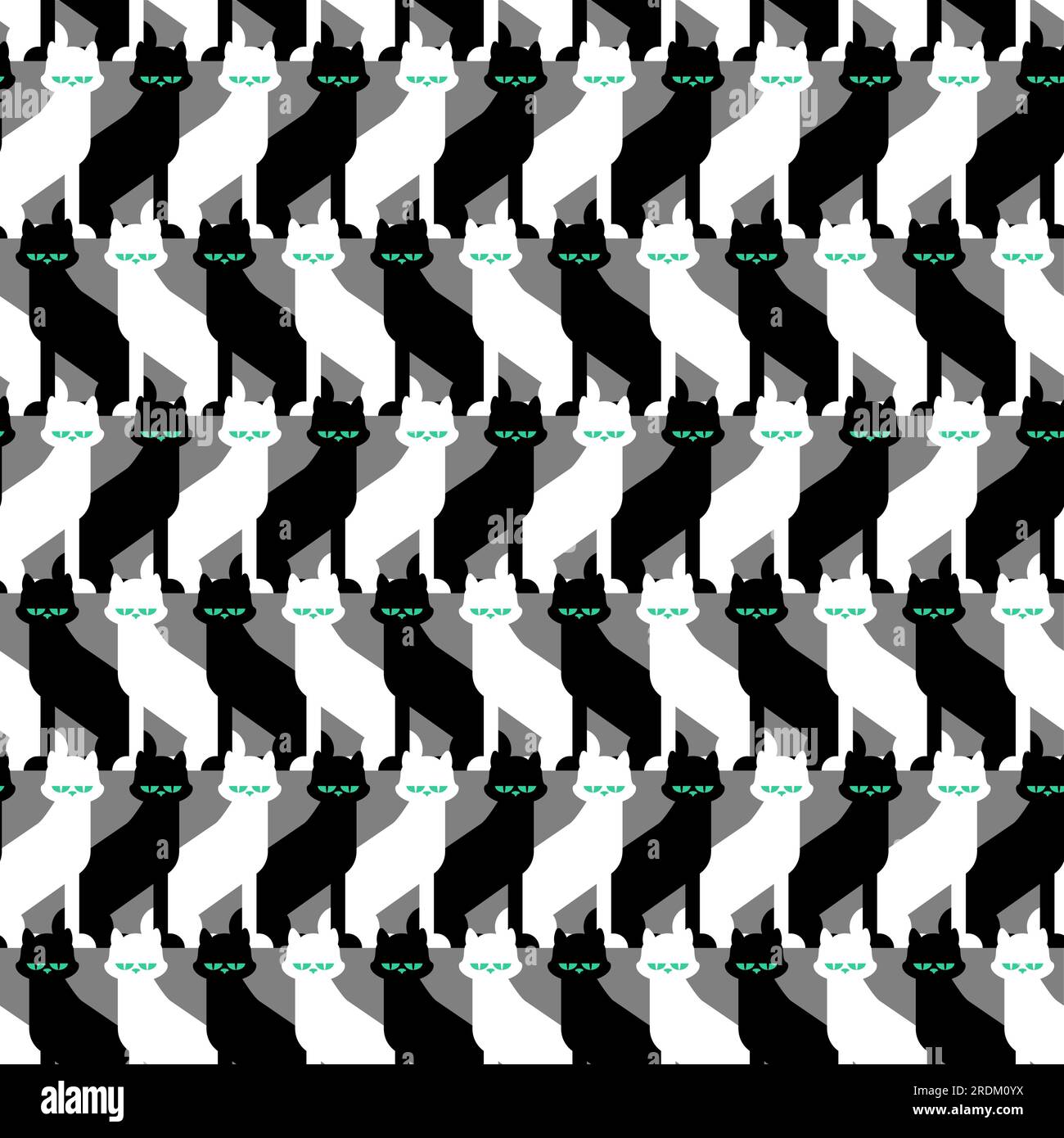Cat pattern seamless. Cats background. Baby fabric texture Stock Vector