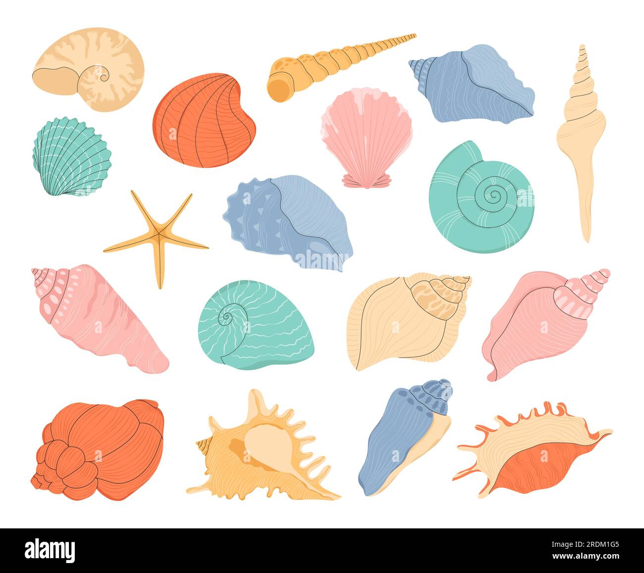 Cartoon clam, oyster and scallop shells Stock Vector Image & Art Alamy