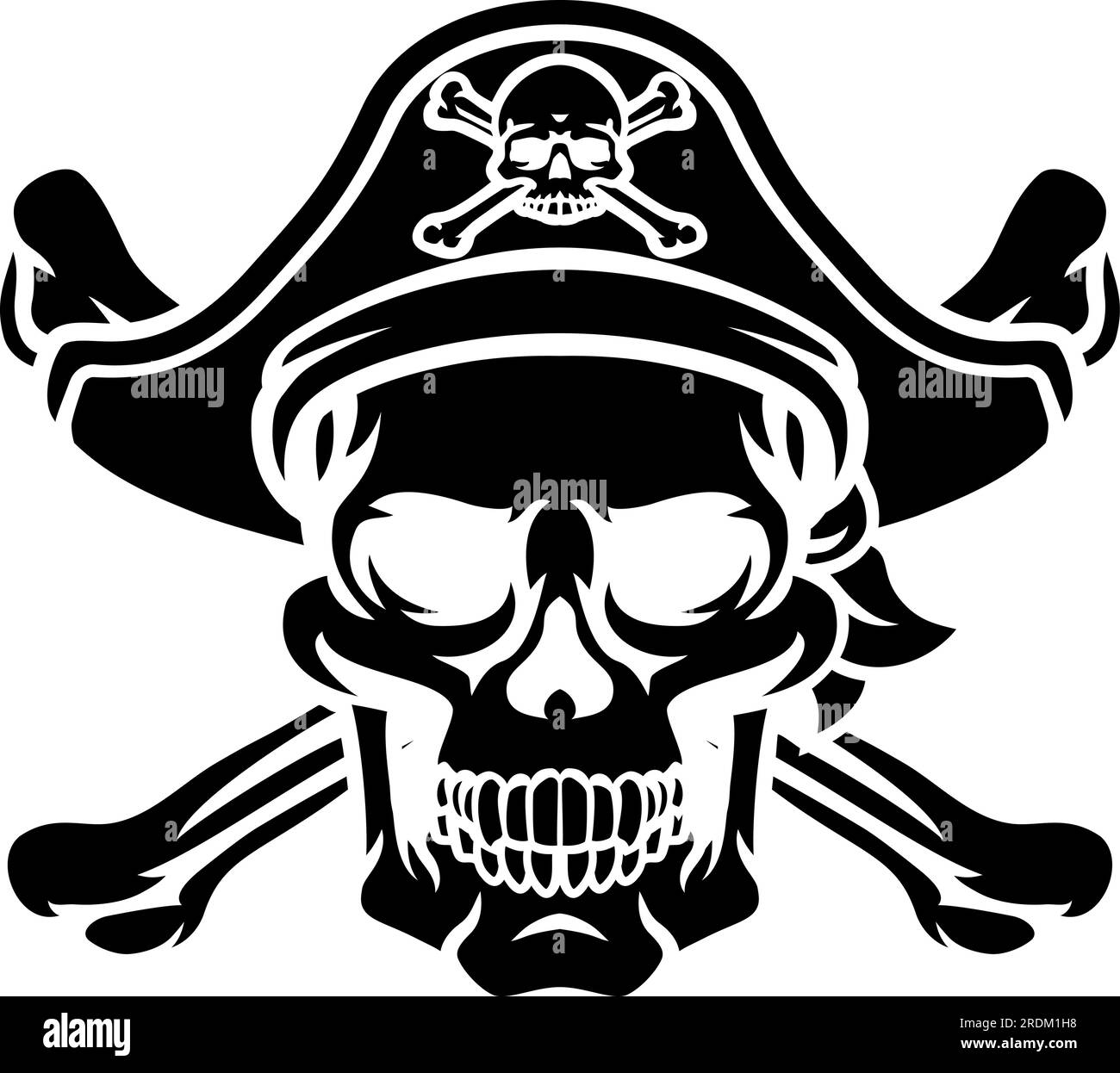 Pirate Hat Skull and Crossbones Cartoon Stock Vector Image & Art - Alamy