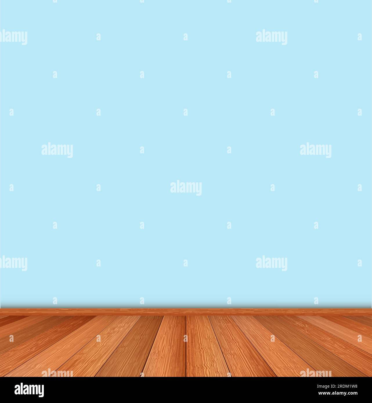 Realistic Room Interior With Empty Sky Blue Wall And Wooden Floor Stock Vector Image & Art Alamy